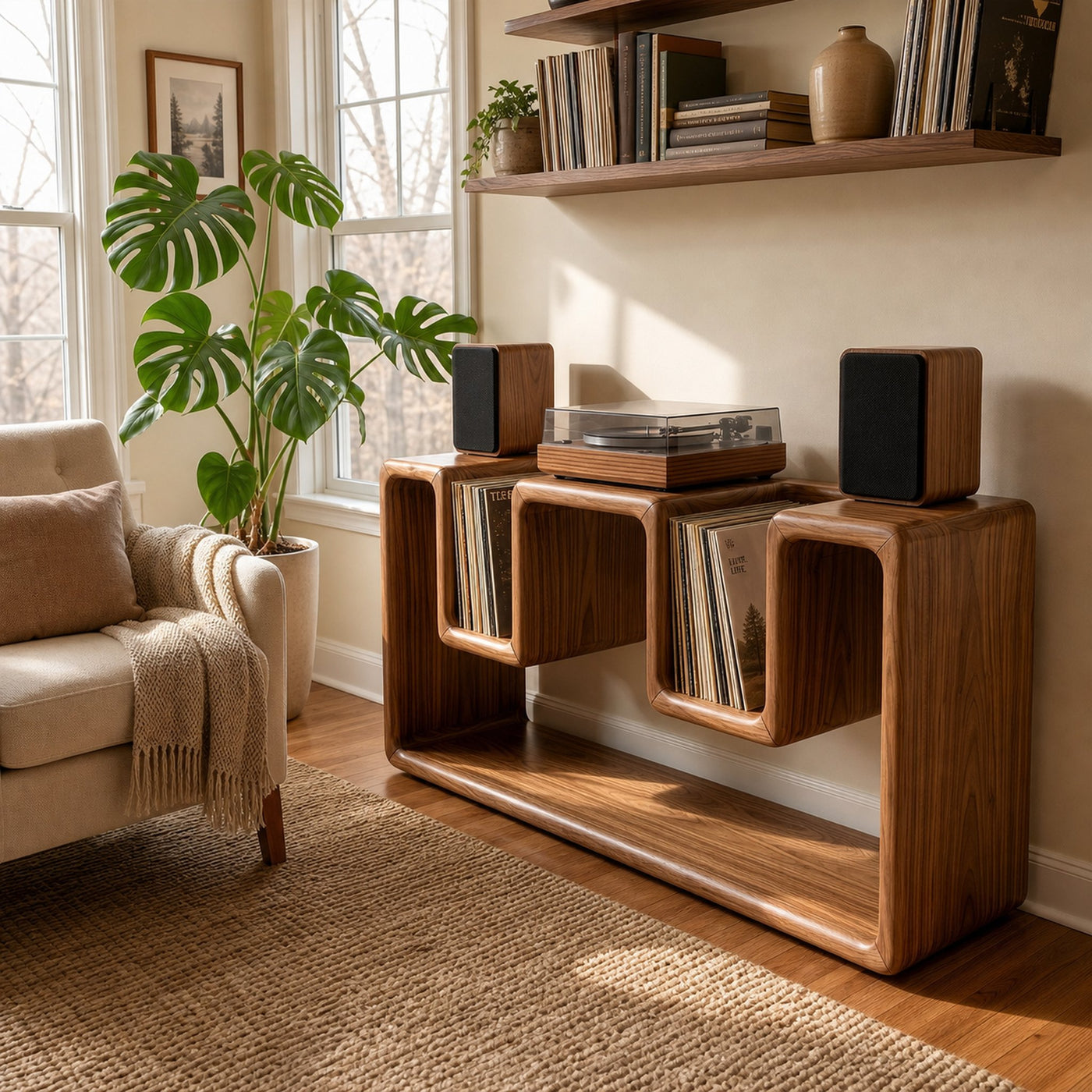 Mid Century Record Player Stand For Lounge - product view 3
