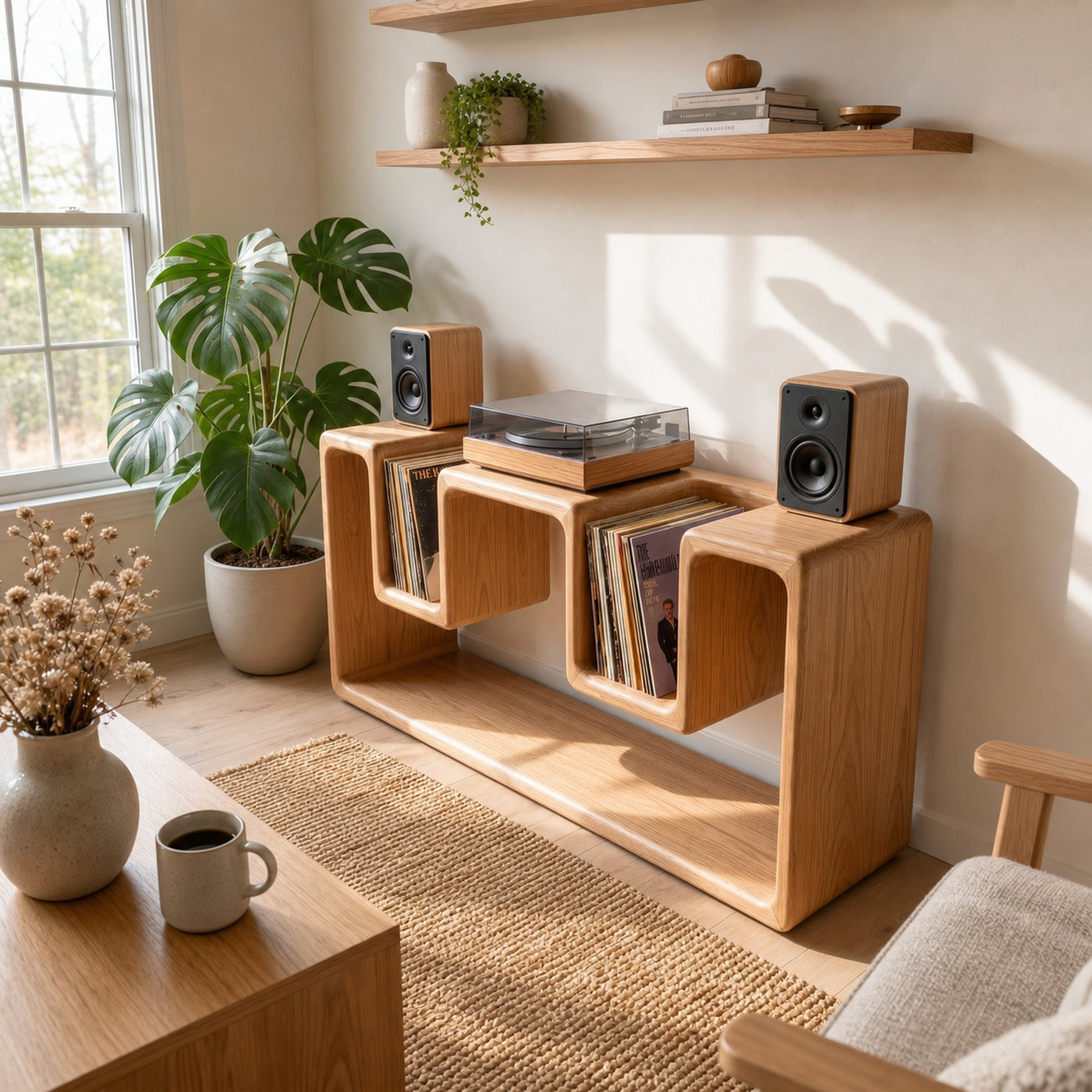 Mid Century Record Player Stand For Lounge - product view 4