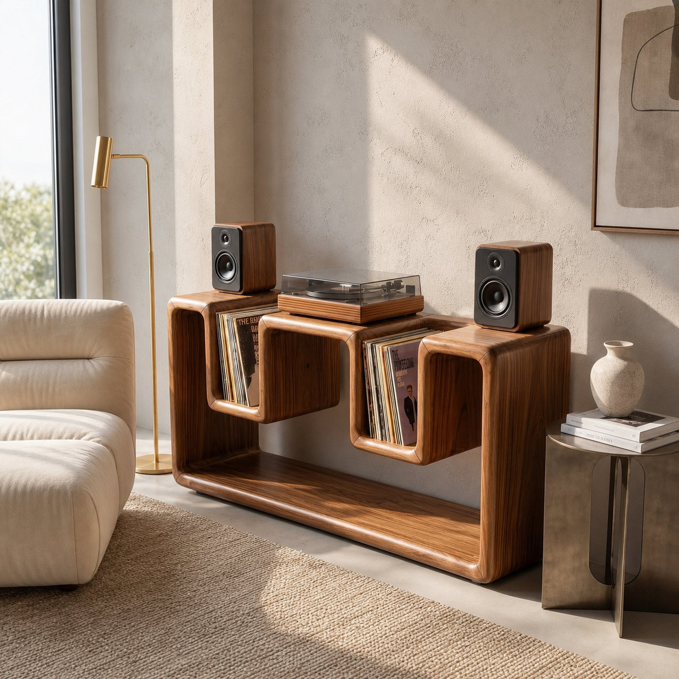 Mid Century Record Player Stand For Lounge - product view 5