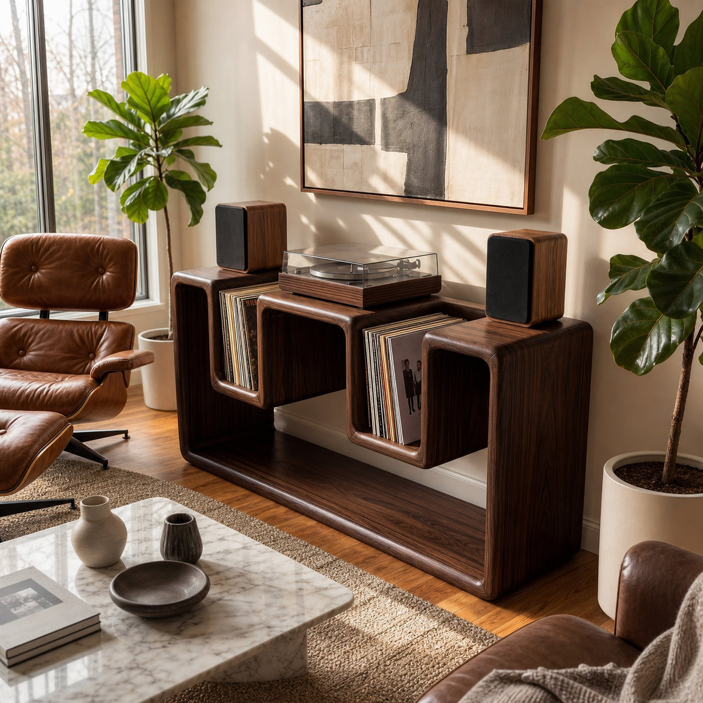 Mid Century Record Player Stand For Lounge - product view 6