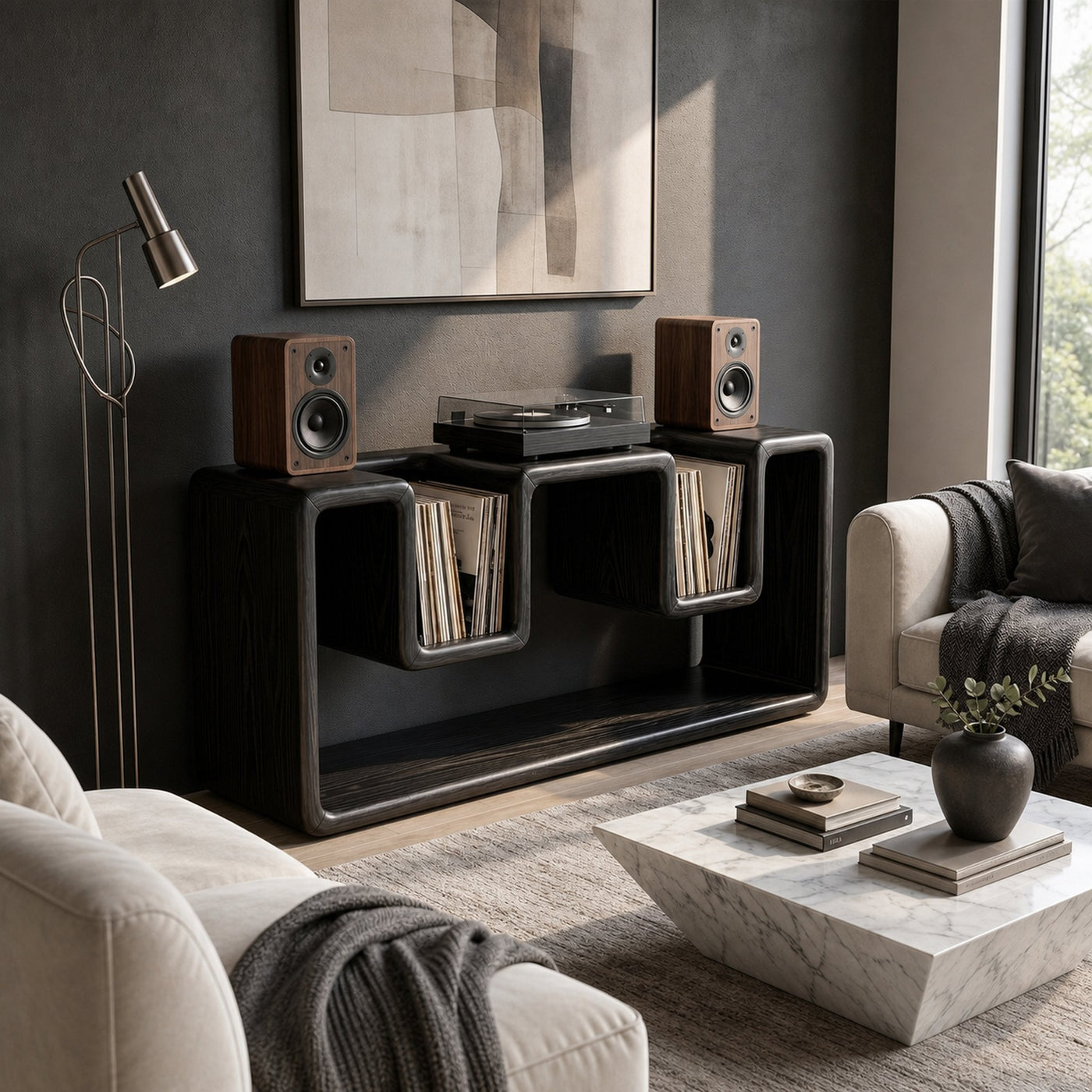 Mid Century Record Player Stand For Lounge - product view 7
