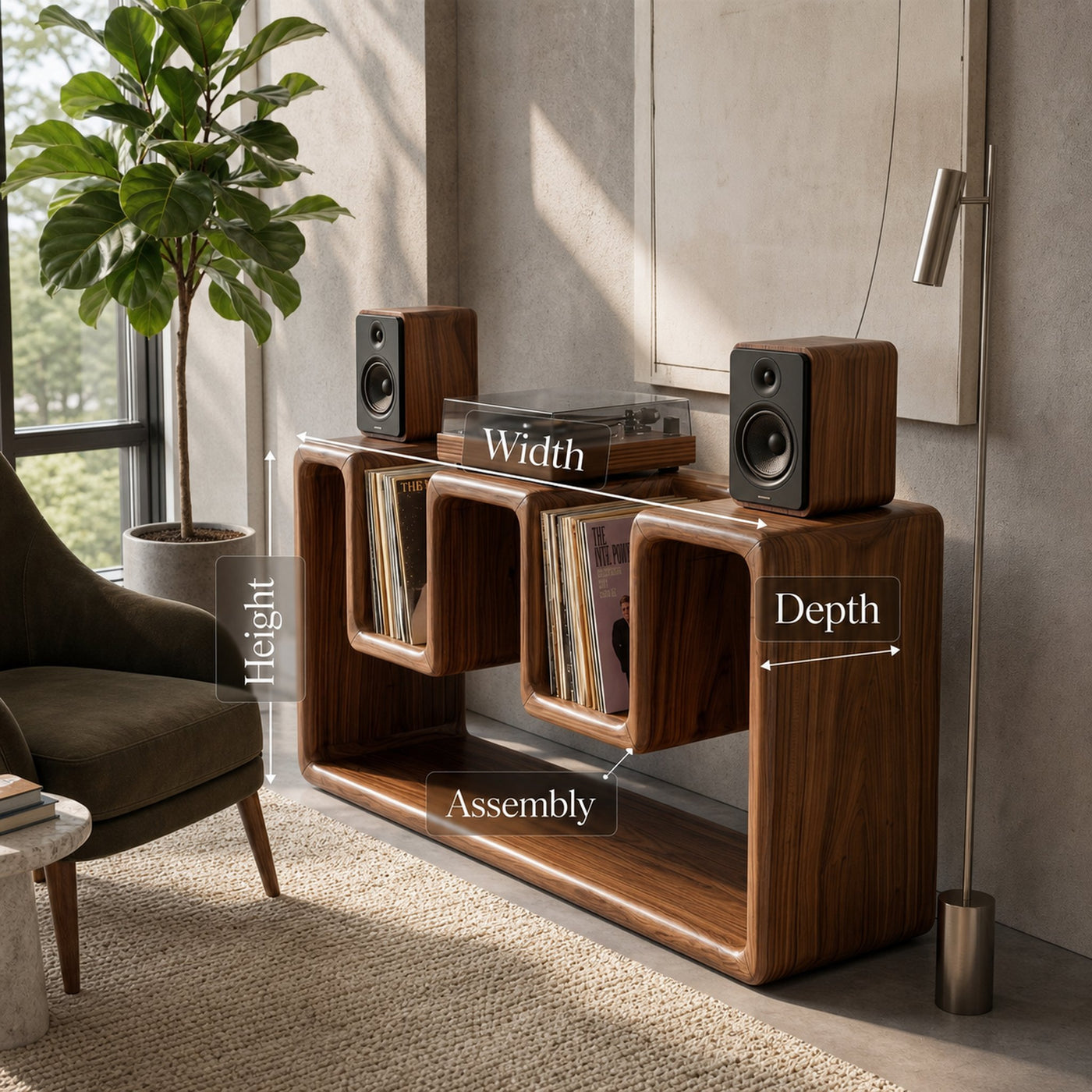 Mid Century Record Player Stand For Lounge - product view 8