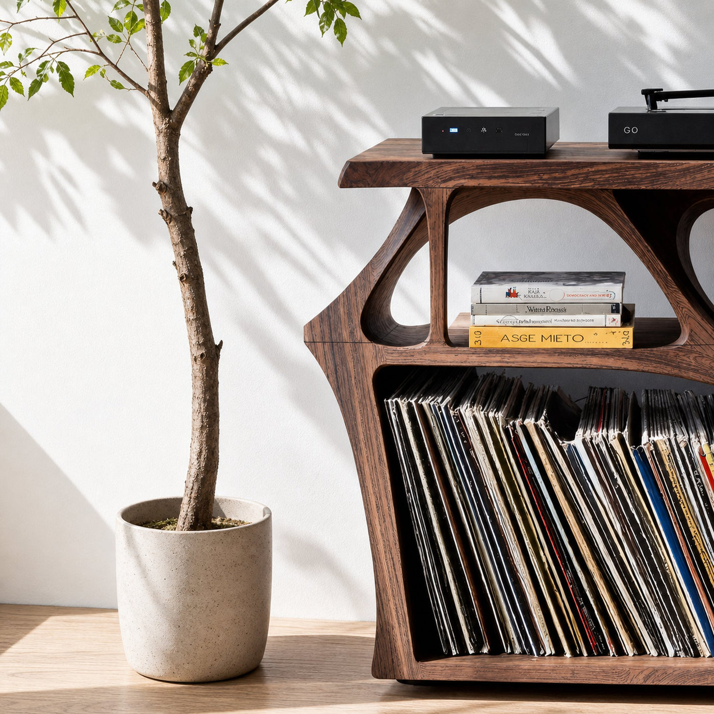 Mid Century Record Stand Living Room Decor Essential - product view 3