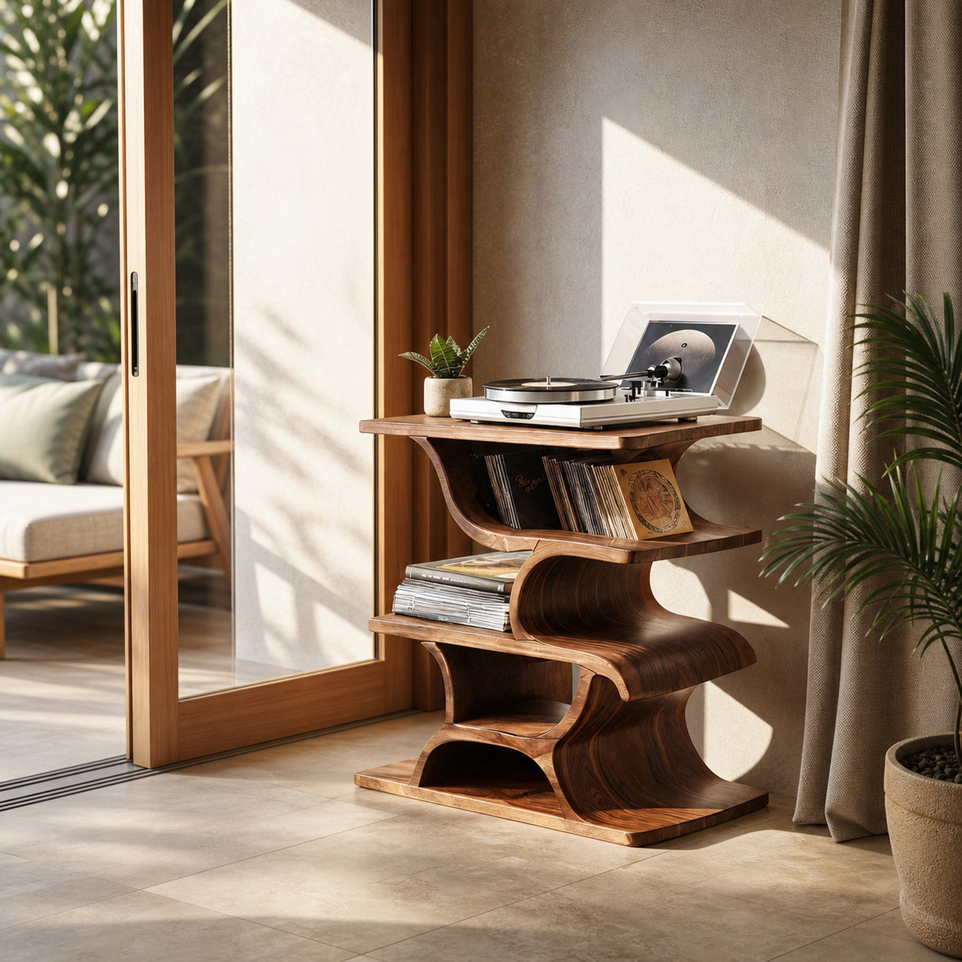 Mid Century Record Table For Stylish Furniture Decor - product view 3
