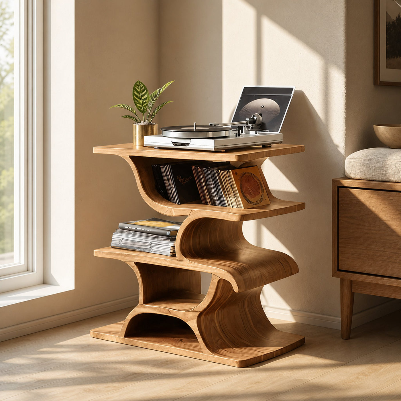 Mid Century Record Table For Stylish Furniture Decor - product view 5