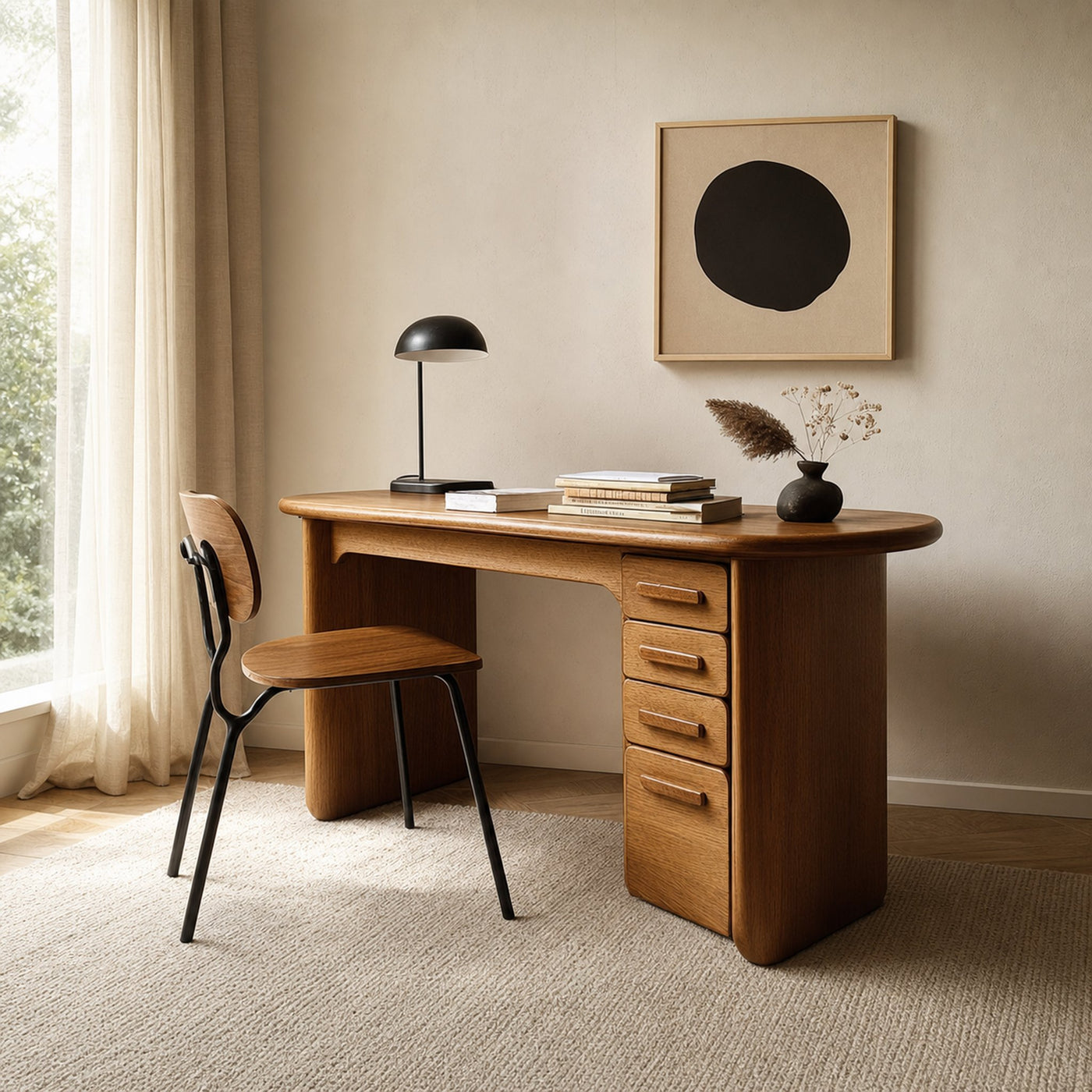 Mid Century Soft Modern Writing Desk Study Room And Work Room