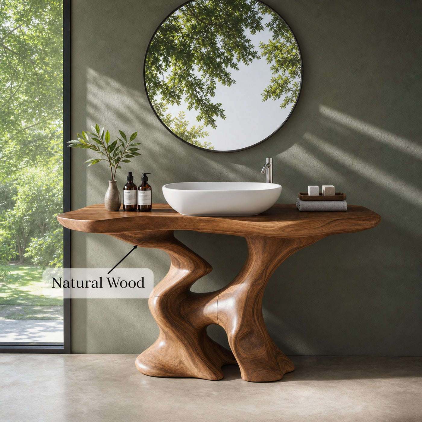 Mid Century Solid Vanity For Minimalist Bathroom - product view 5