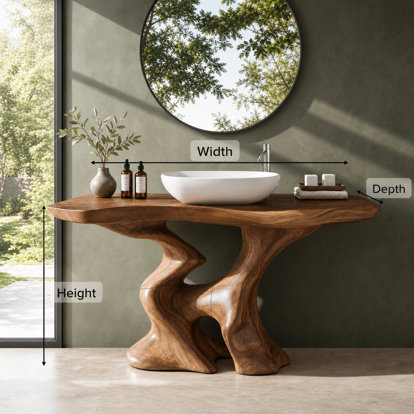 Mid Century Solid Vanity For Minimalist Bathroom - product view 6