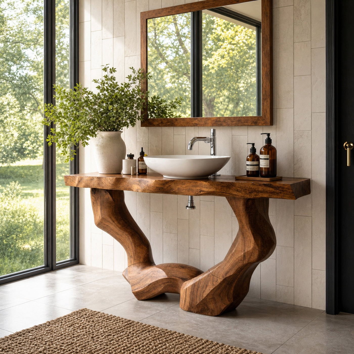 Mid Century Solid Vanity For Natural Furniture Decor