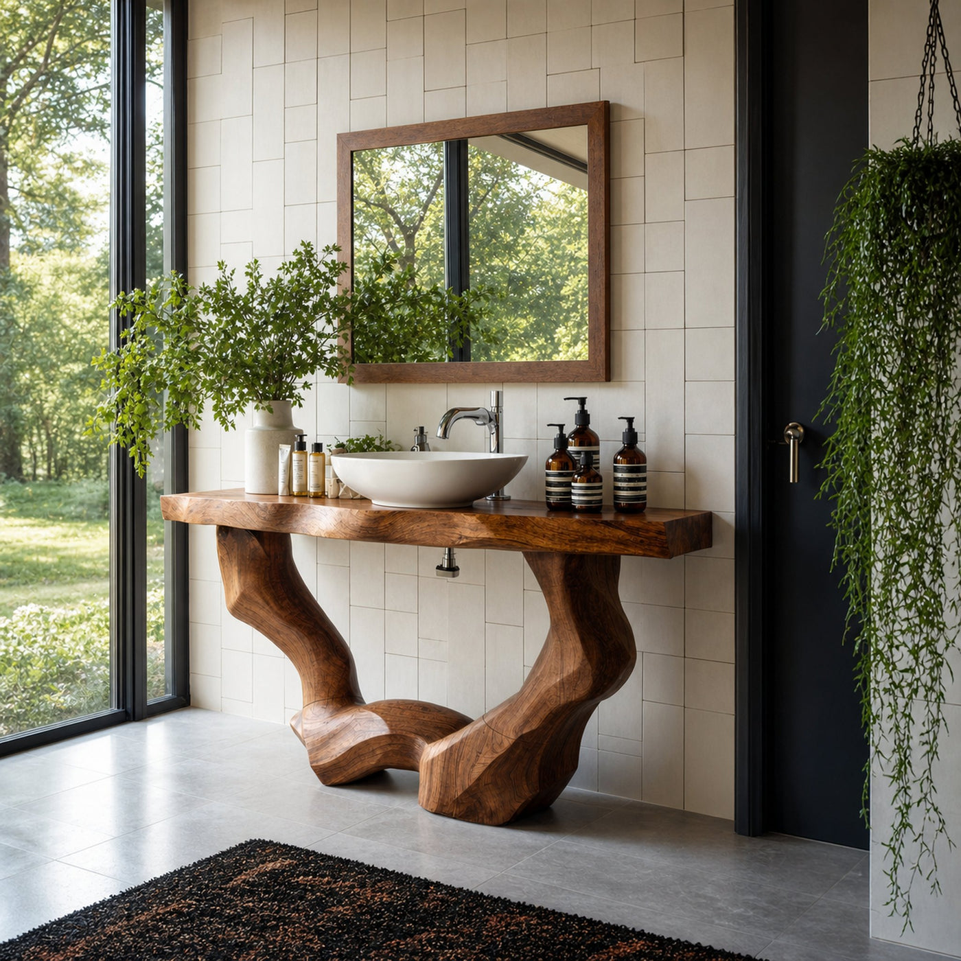 Mid Century Solid Vanity For Natural Furniture Decor - product view 2