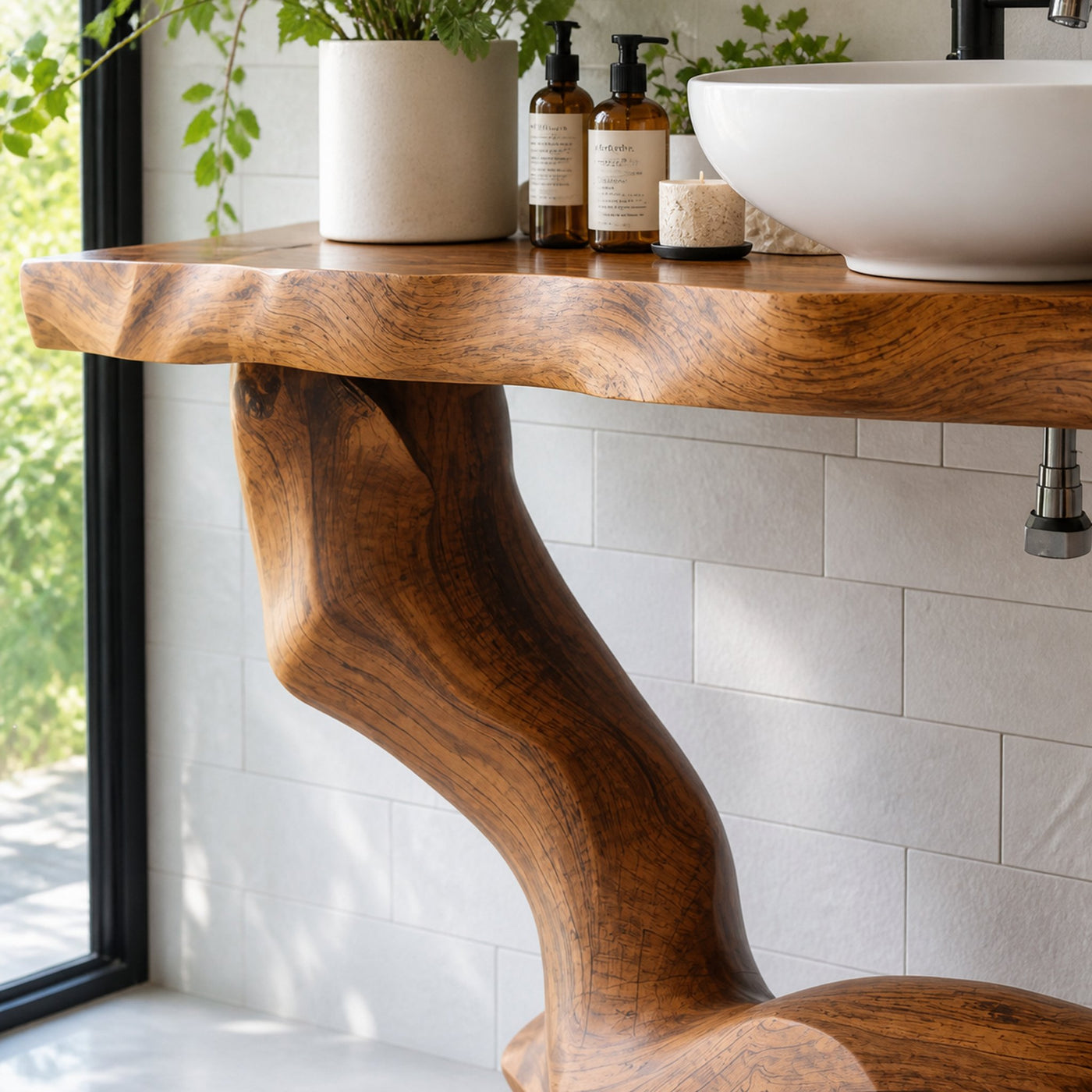 Mid Century Solid Vanity For Natural Furniture Decor - product view 3