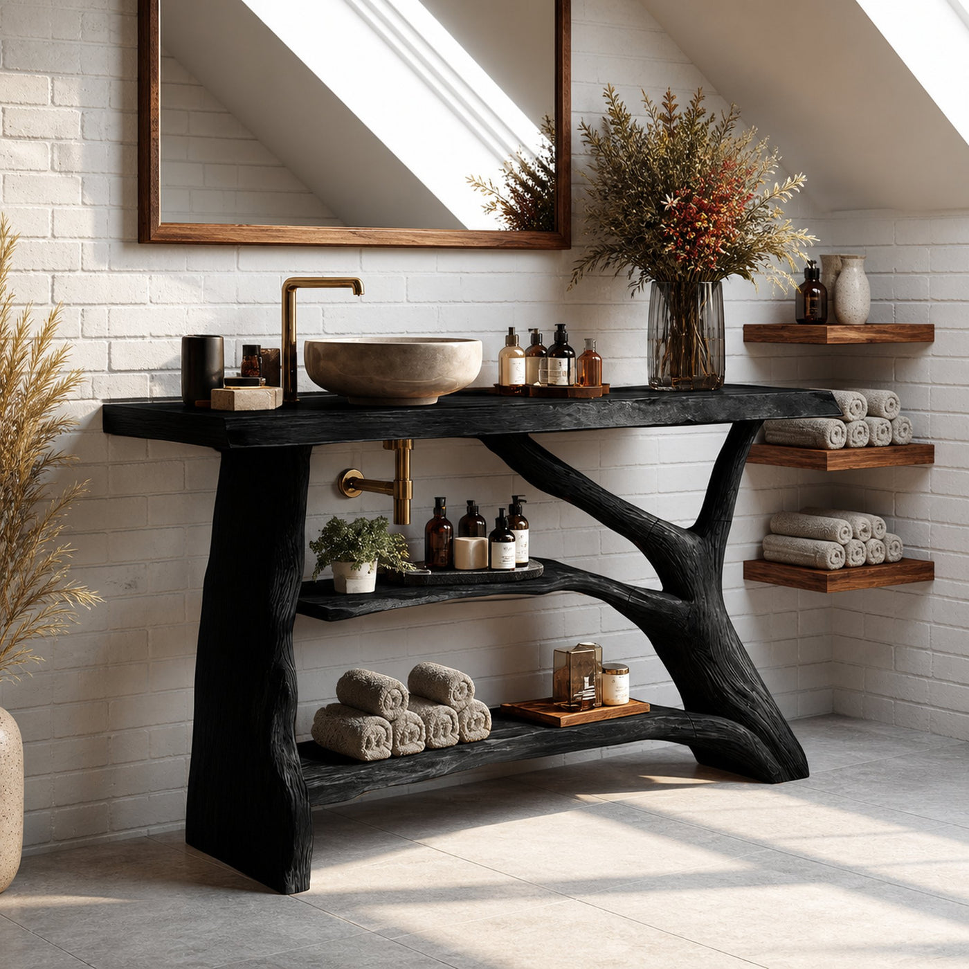 Mid Century Solid Wood Bathroom Vanity For Modern Bathroom Decor - product view 4