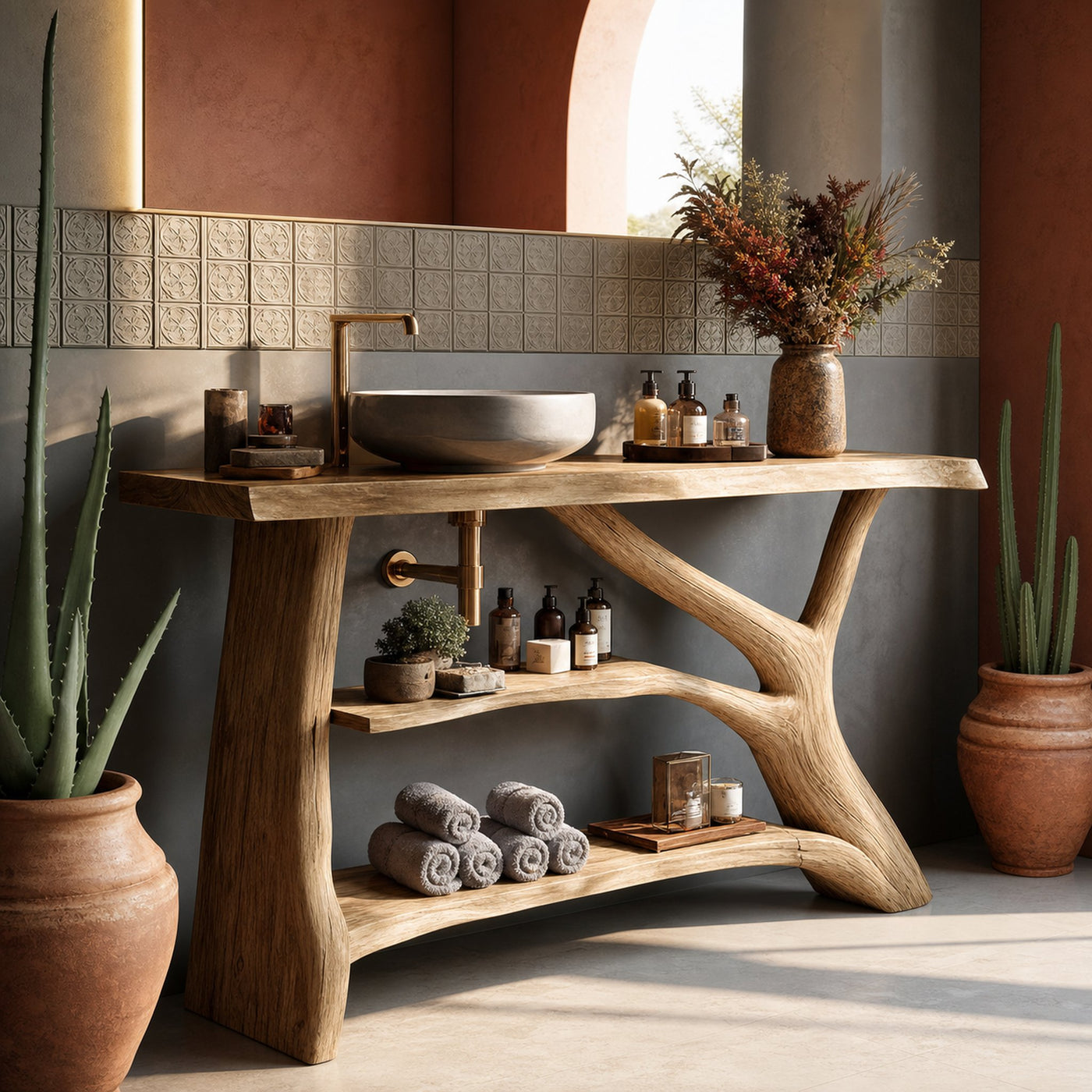 Mid Century Solid Wood Bathroom Vanity For Modern Bathroom Decor - product view 5