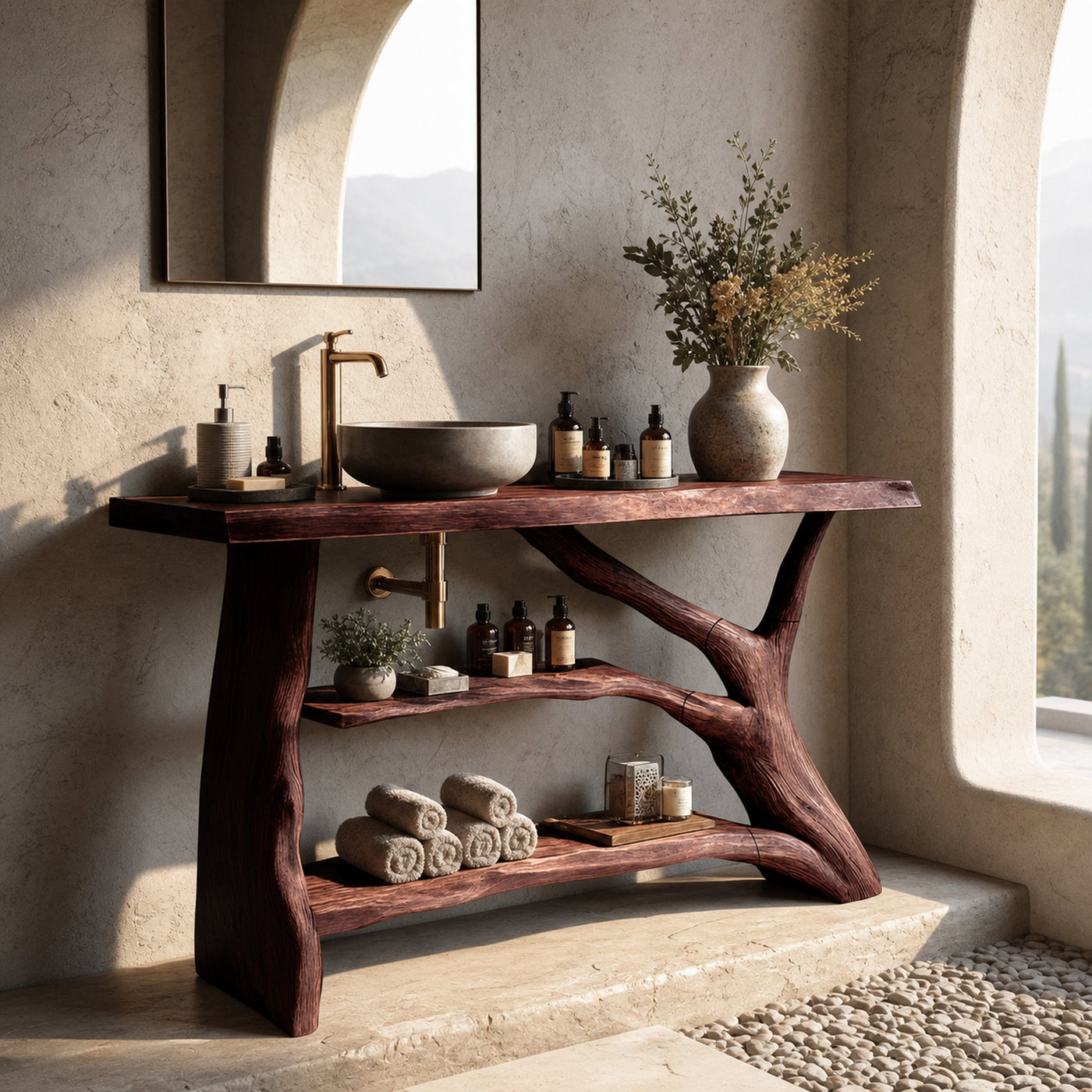 Mid Century Solid Wood Bathroom Vanity For Modern Bathroom Decor - product view 7