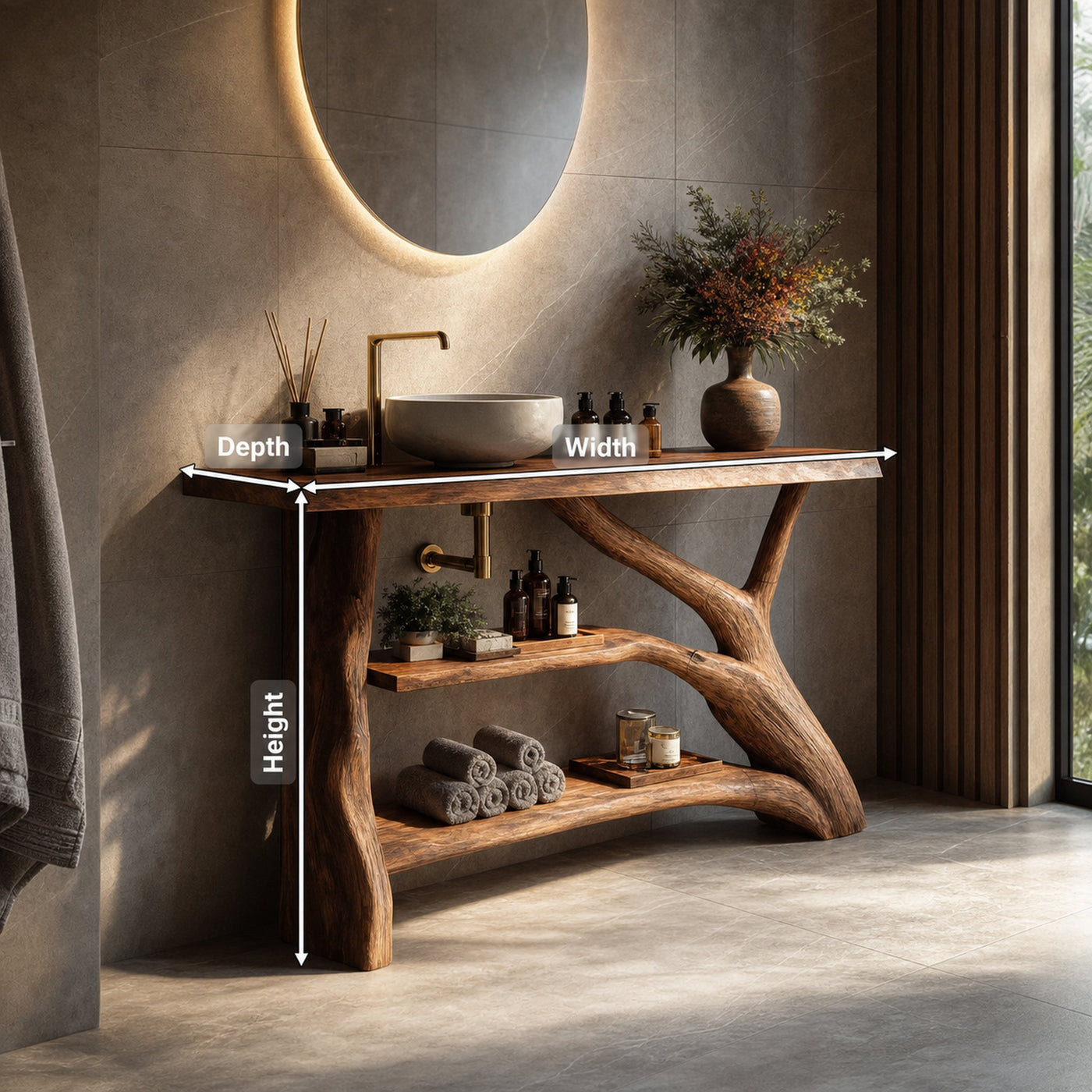 Mid Century Solid Wood Bathroom Vanity For Modern Bathroom Decor - product view 8