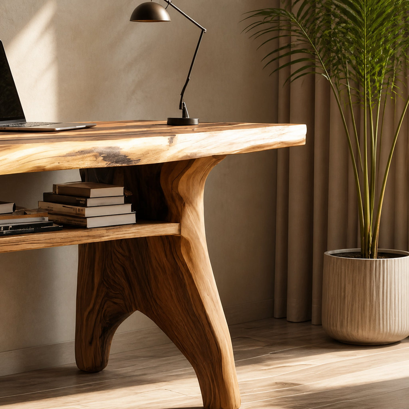 Mid Century Solid Wood Desk For Living Room And Studio - product view 3