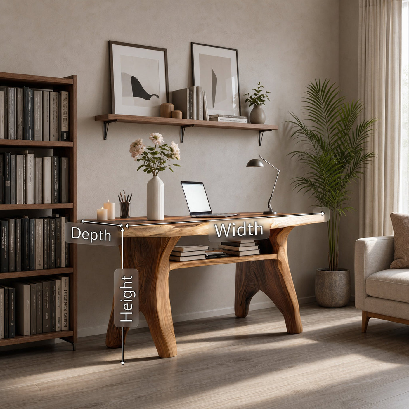 Mid Century Solid Wood Desk For Living Room And Studio - product view 6