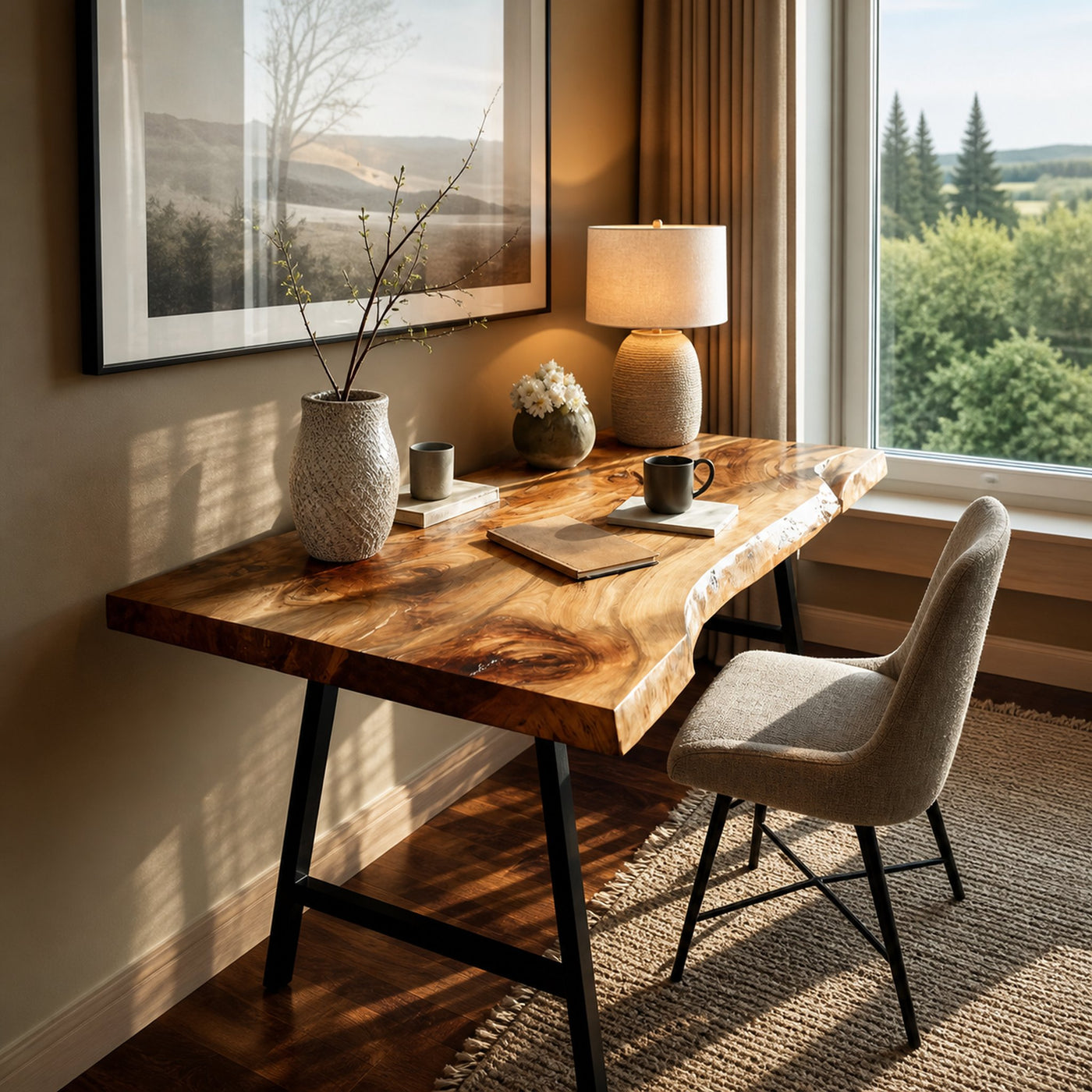 Mid Century Solid Wood Desk For Minimalist Decor - product view 2