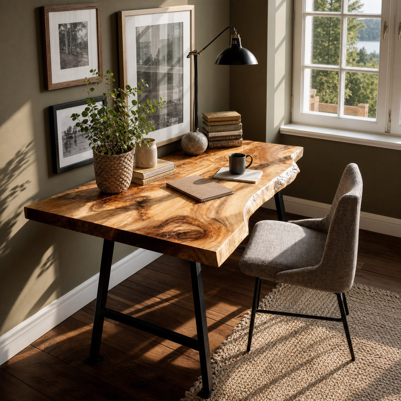 Mid Century Solid Wood Desk For Minimalist Decor - product view 3