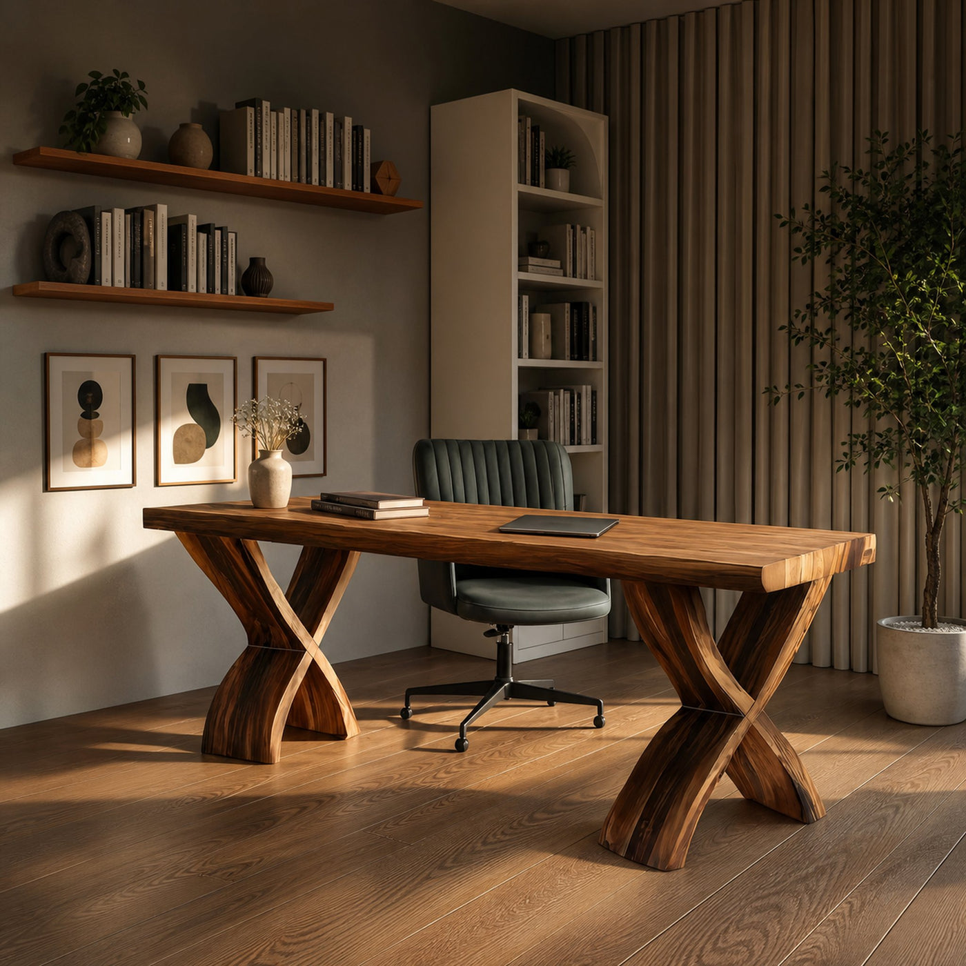 Mid Century Solid Wood Desk For Small Room Home Office - product view 2
