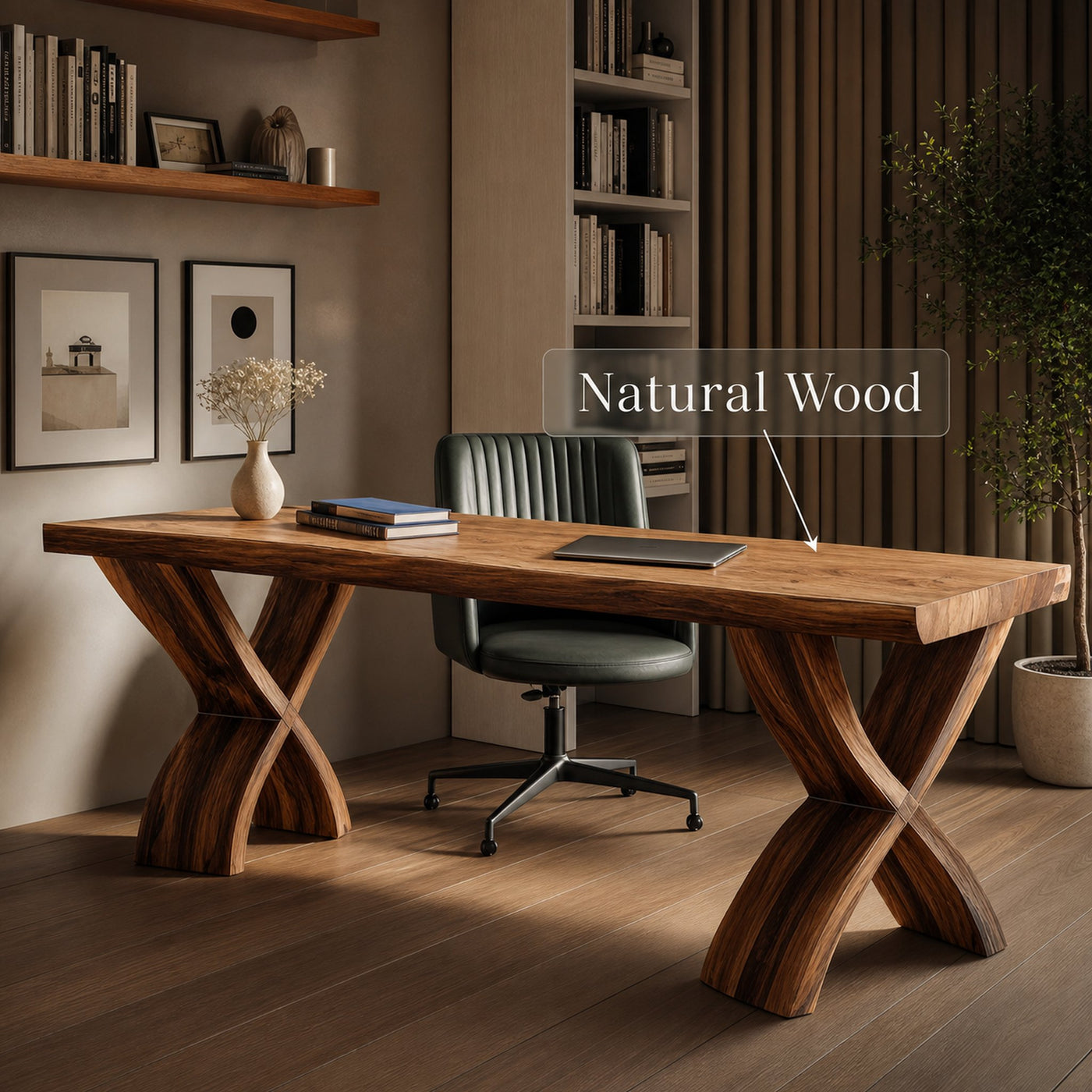 Mid Century Solid Wood Desk For Small Room Home Office - product view 3