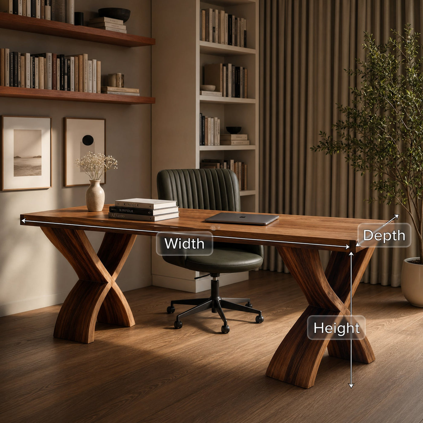 Mid Century Solid Wood Desk For Small Room Home Office - product view 4