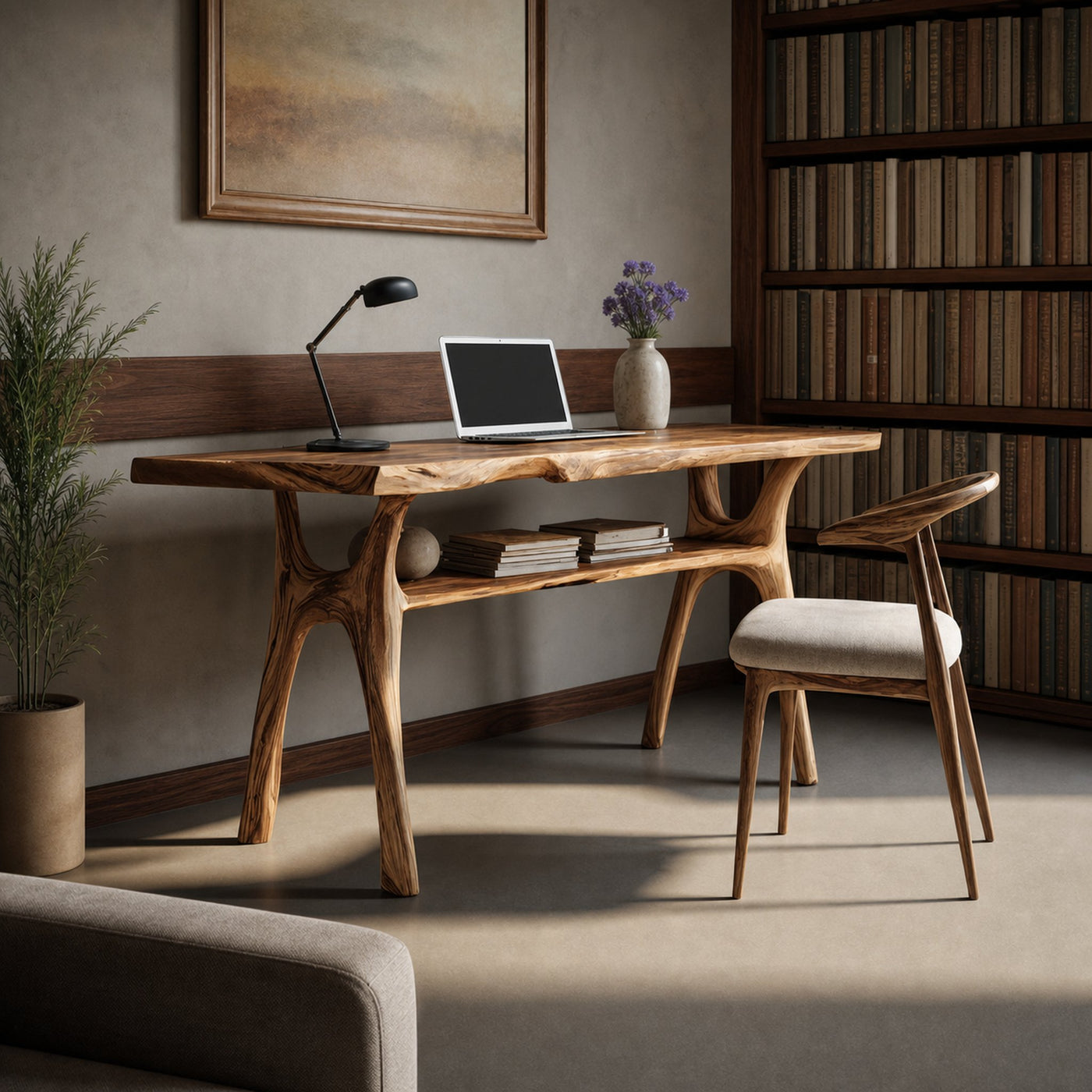 Mid Century Solid Wood Desk For Stylish Bedroom Workspace - product view 2