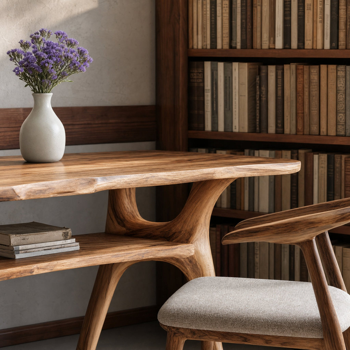 Mid Century Solid Wood Desk For Stylish Bedroom Workspace - product view 4