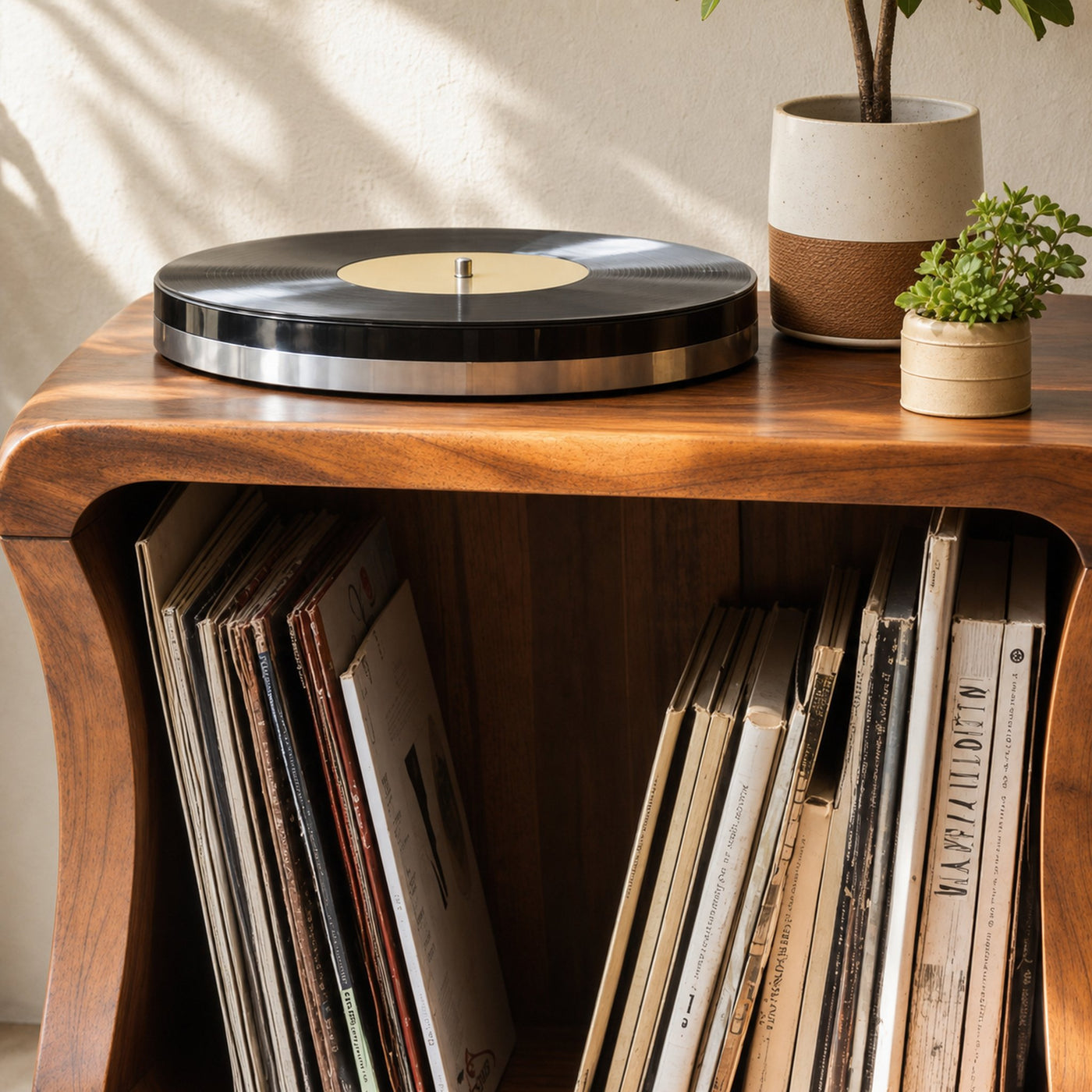 Mid Century Solid Wood Record Player Stand For Living Room - product view 3