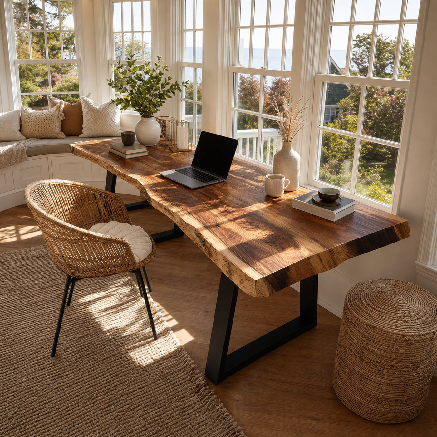 Mid Century Solid Wood Tabletop For Living Room Decor
