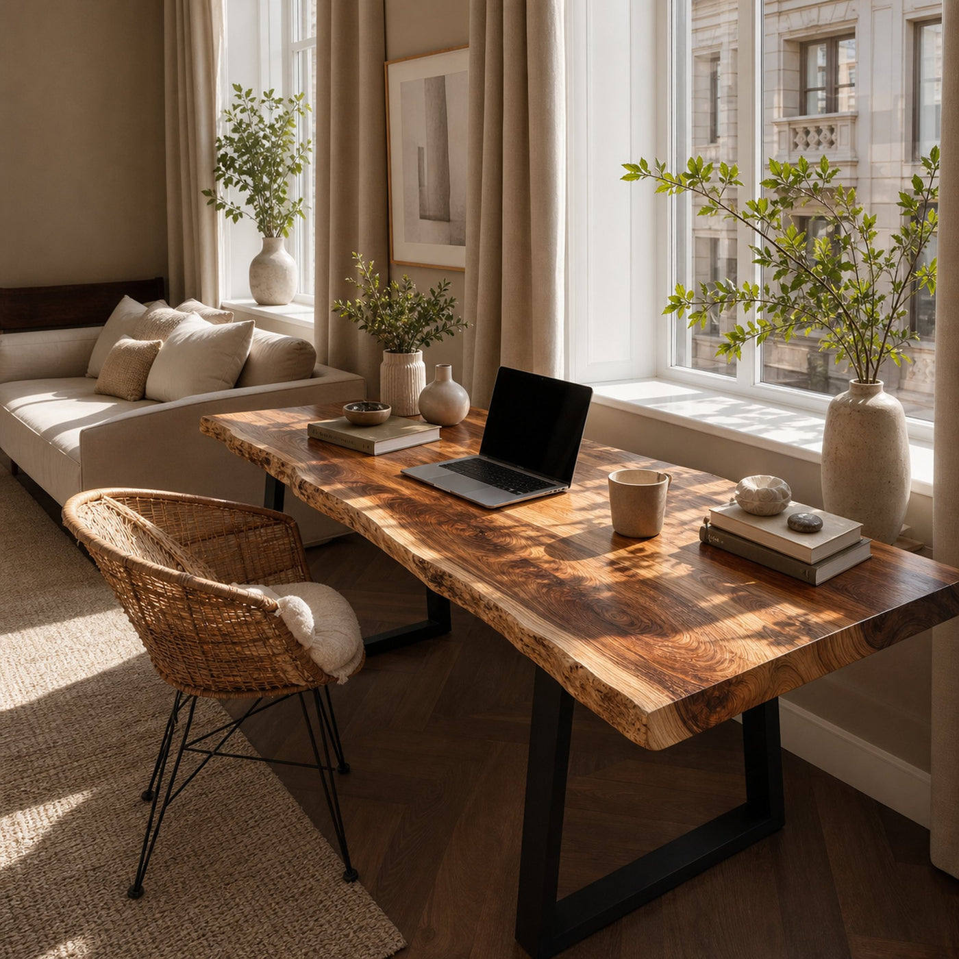 Mid Century Solid Wood Tabletop For Living Room Decor - product view 2