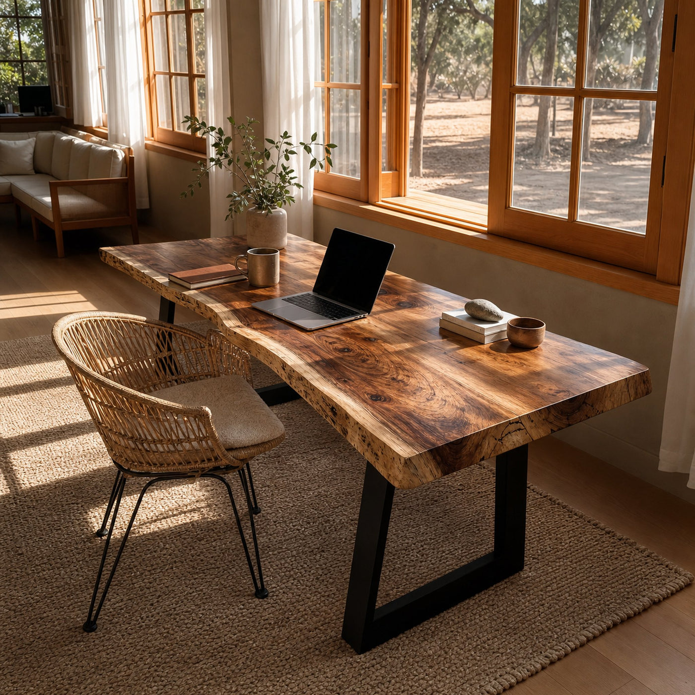 Mid Century Solid Wood Tabletop For Living Room Decor - product view 3