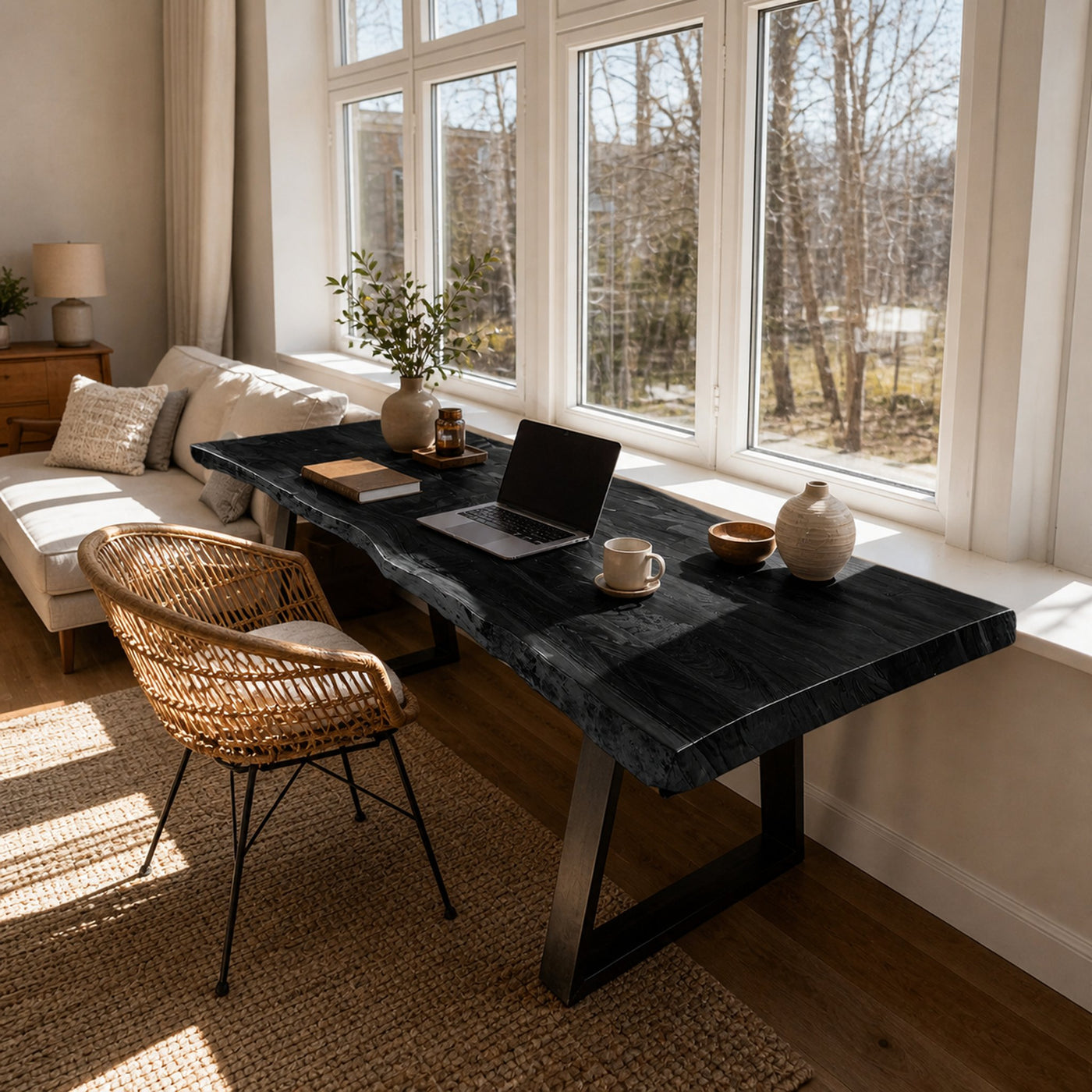 Mid Century Solid Wood Tabletop For Living Room Decor - product view 4