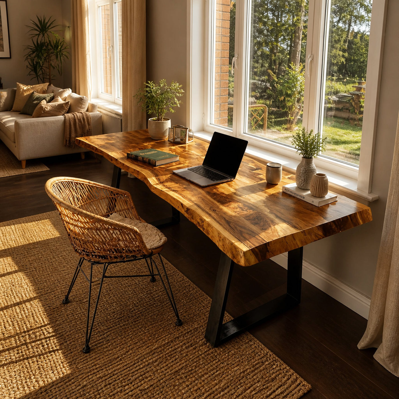 Mid Century Solid Wood Tabletop For Living Room Decor - product view 5