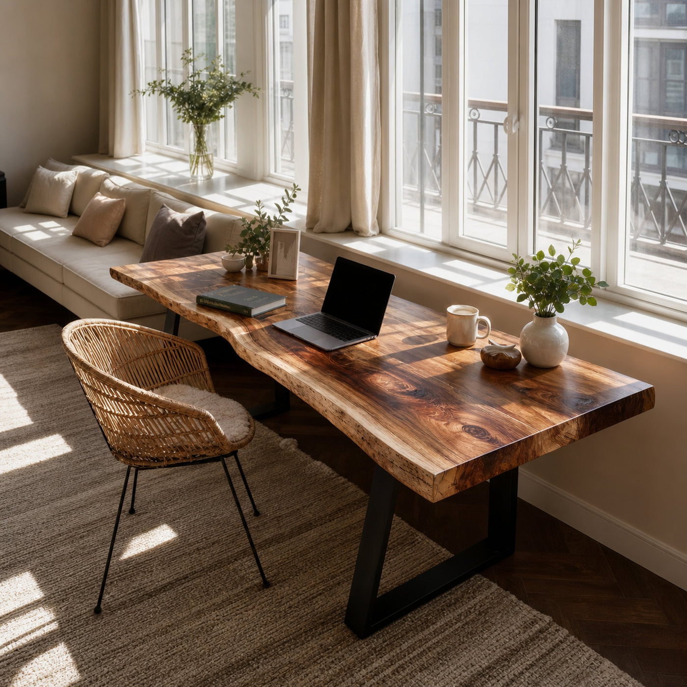 Mid Century Solid Wood Tabletop For Living Room Decor - product view 6