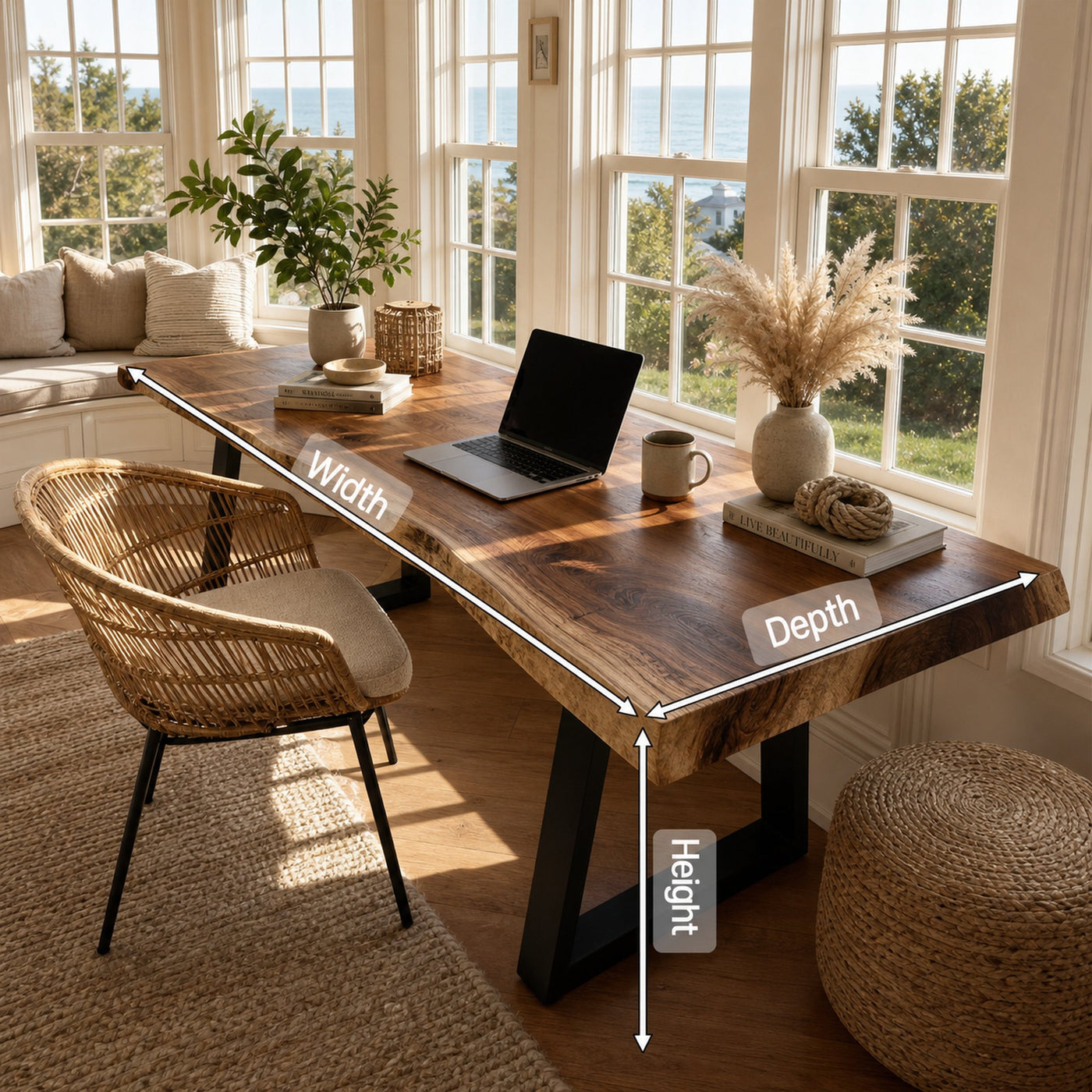 Mid Century Solid Wood Tabletop For Living Room Decor - product view 8