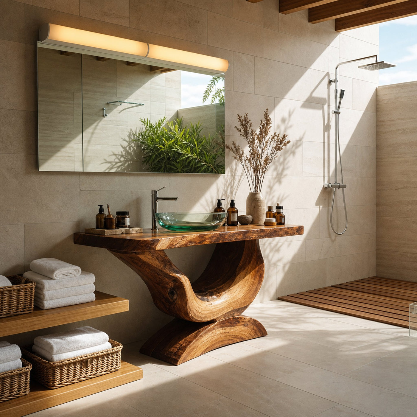 Mid Century Solid Wood Vanity For Bathroom Furniture - product view 2
