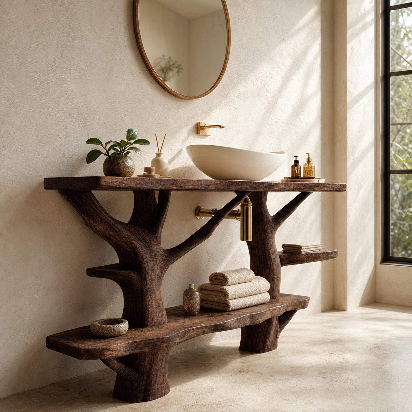 Mid Century Solid Wood Vanity Furniture Decor For Modern Bathroom - product view 7