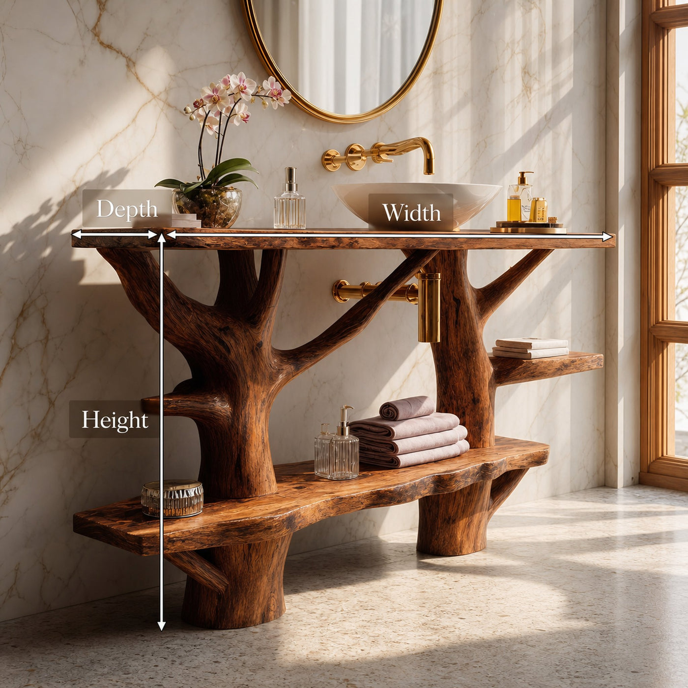 Mid Century Solid Wood Vanity Furniture Decor For Modern Bathroom - product view 8