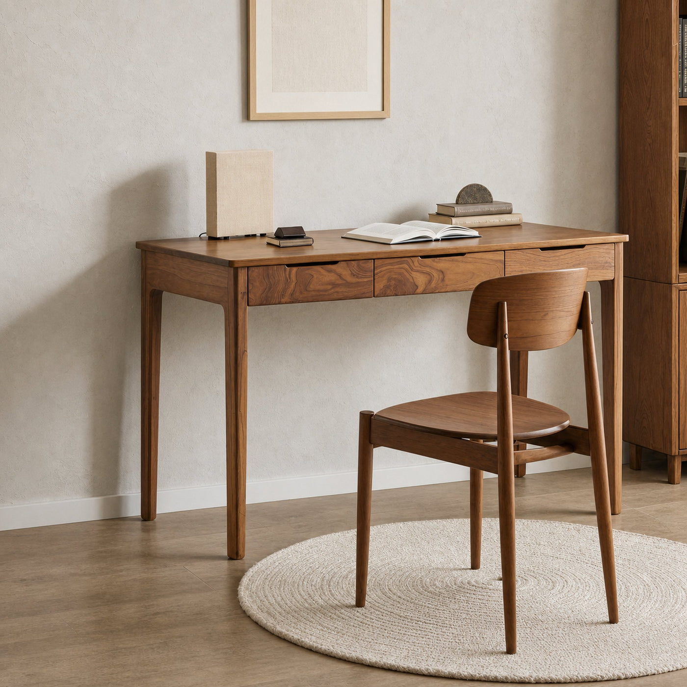 Mid Century Solid Wood Writing Desk For Home Office Or Study Room