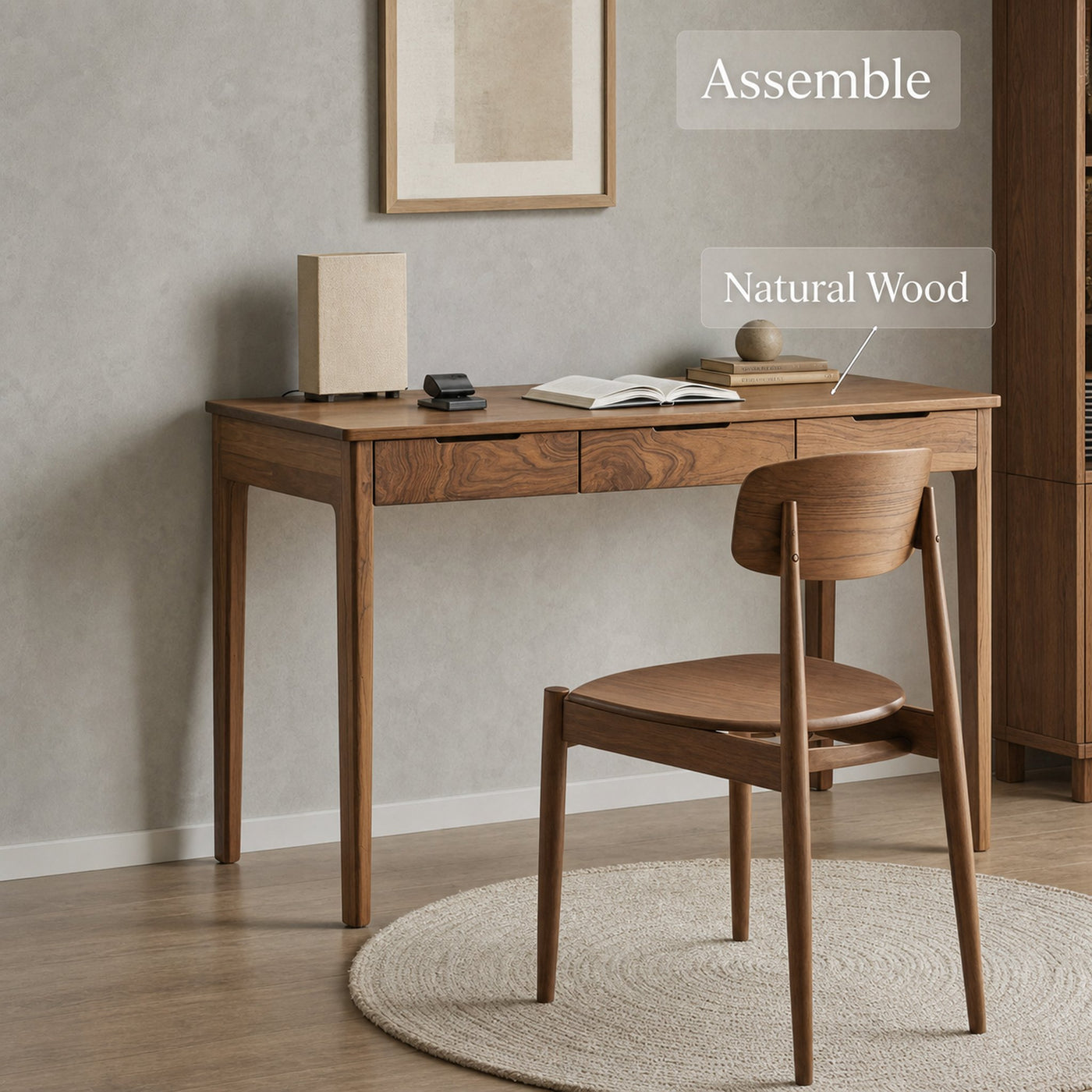 Mid Century Solid Wood Writing Desk For Home Office Or Study Room - product view 5