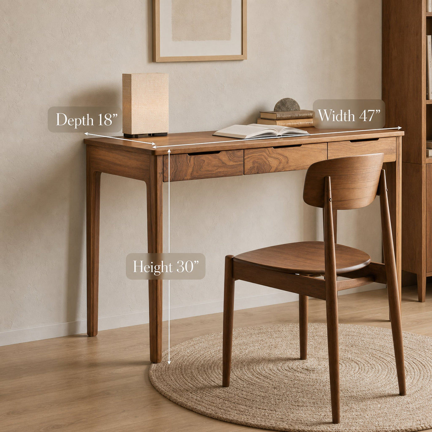 Mid Century Solid Wood Writing Desk For Home Office Or Study Room - product view 6