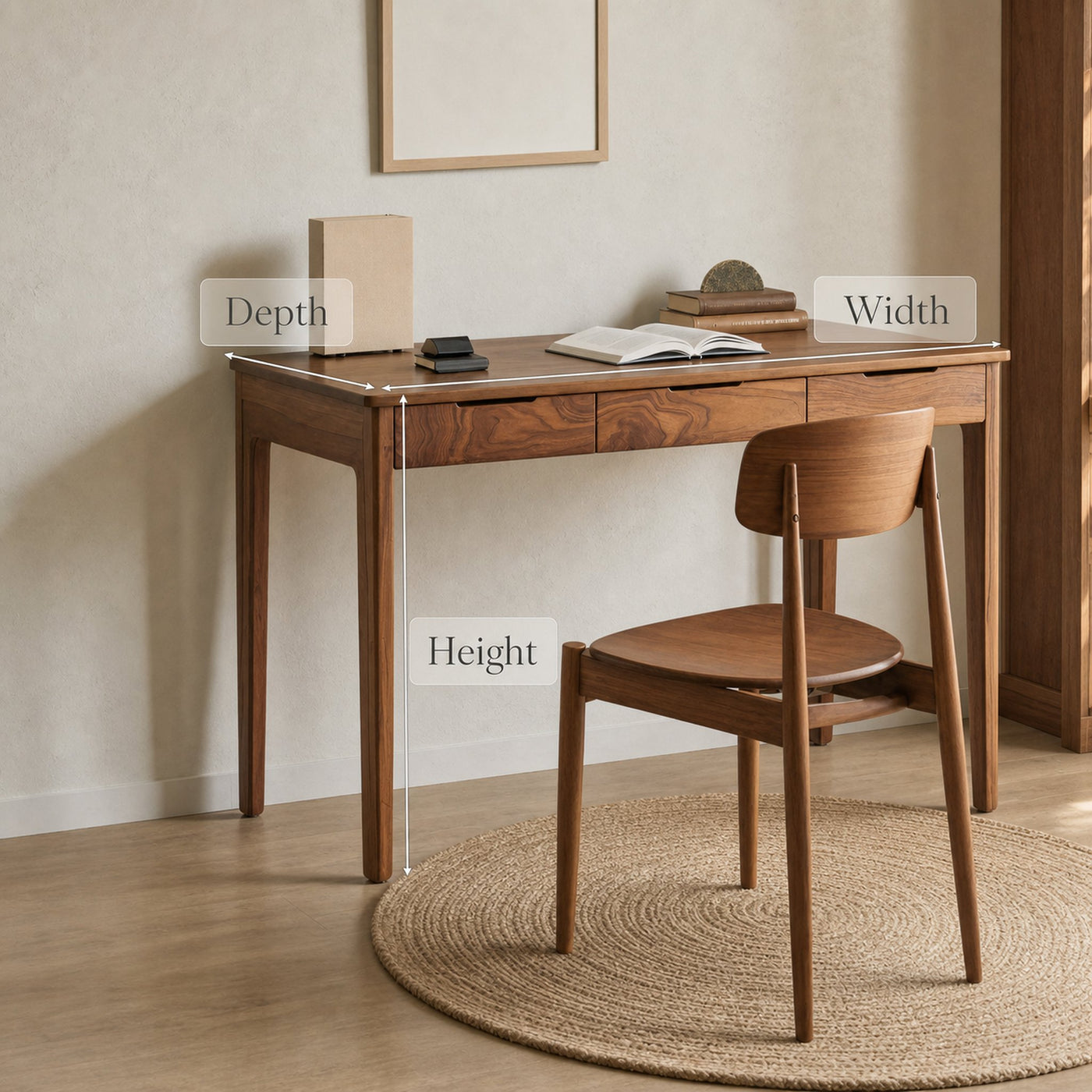 Mid Century Solid Wood Writing Desk For Home Office Or Study Room - product view 7