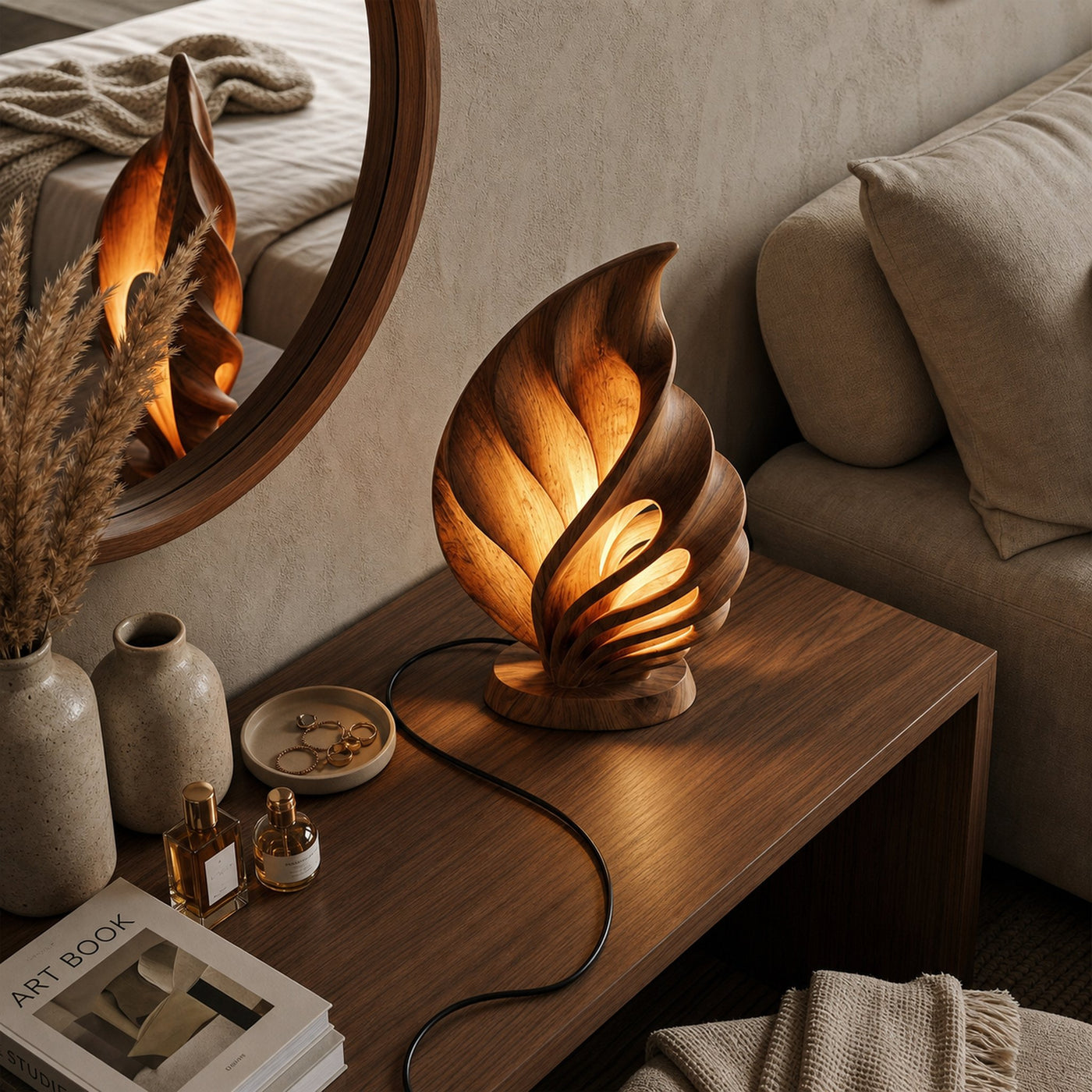Mid Century Table Lamp Bedroom Nightstand Hotel Room Corner - product view 2