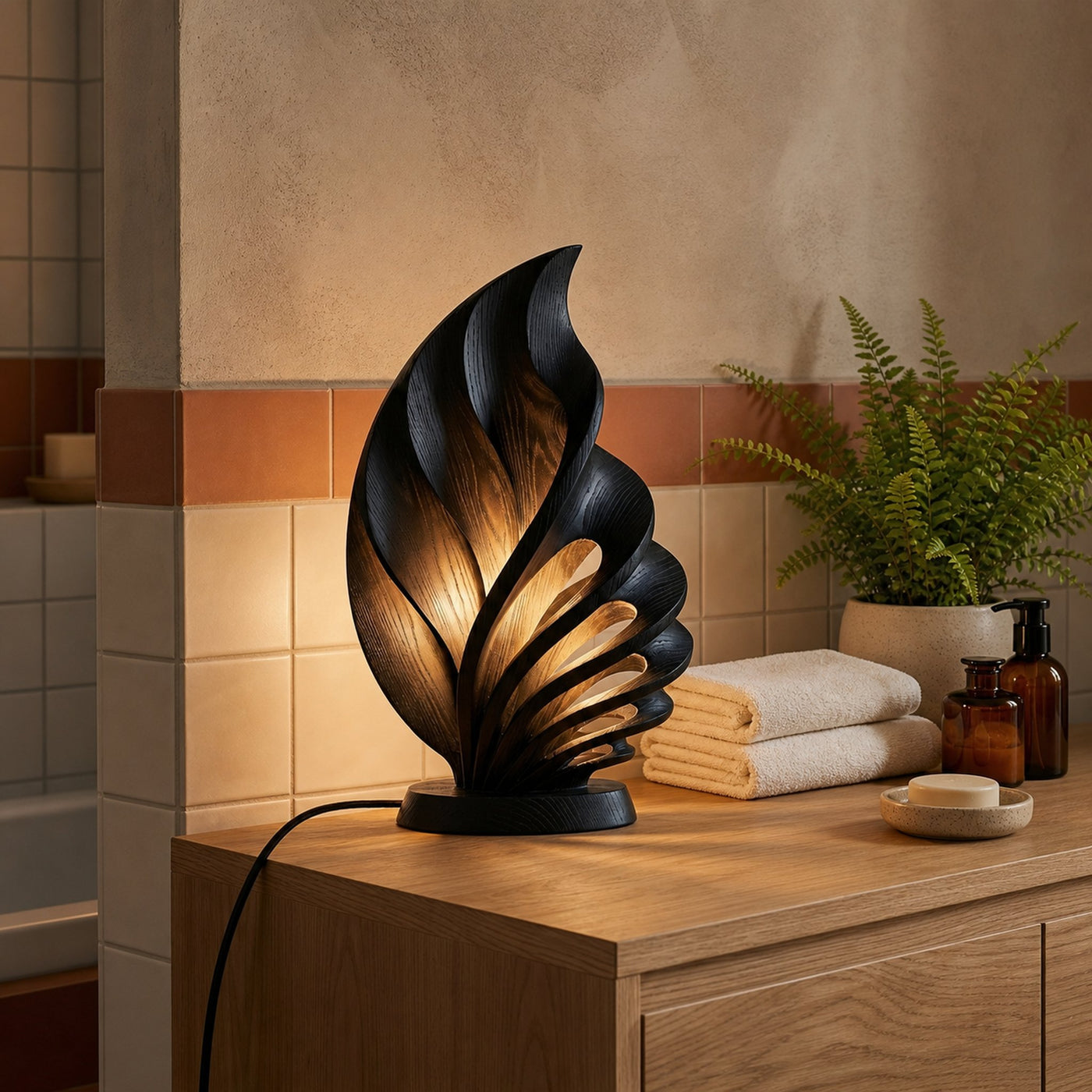 Mid Century Table Lamp Bedroom Nightstand Hotel Room Corner - product view 4