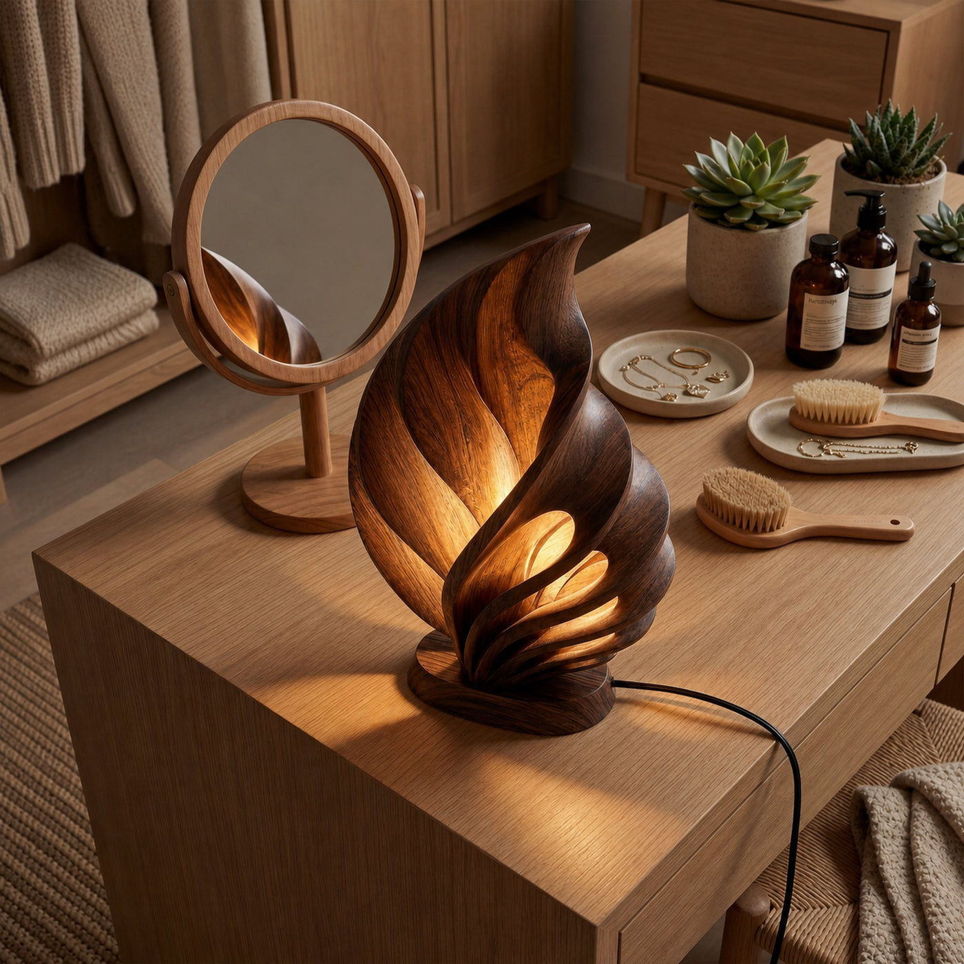 Mid Century Table Lamp Bedroom Nightstand Hotel Room Corner - product view 7