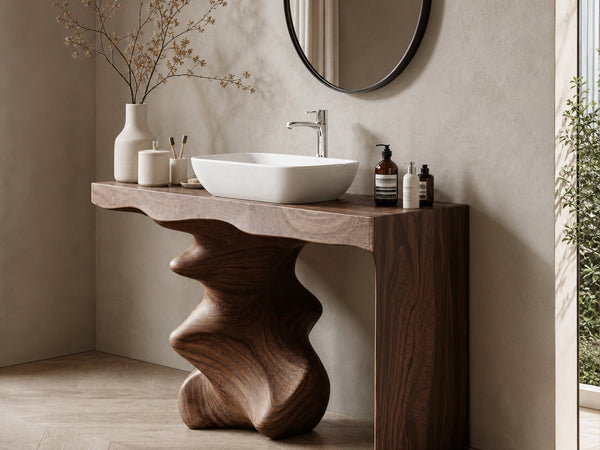 Mid Century Vanity For Organic Bathroom Interiors