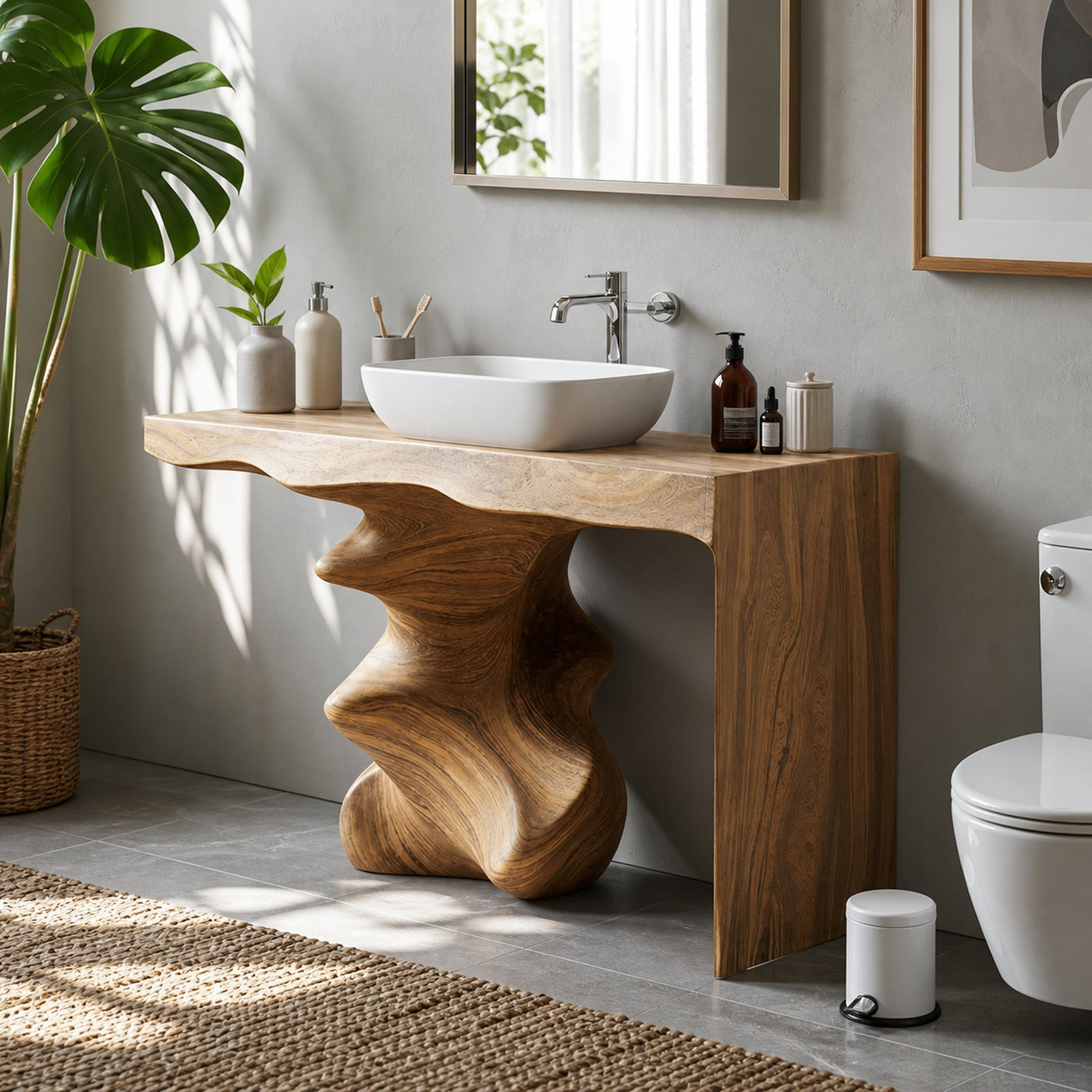 Mid Century Vanity For Organic Bathroom Interiors - product view 5