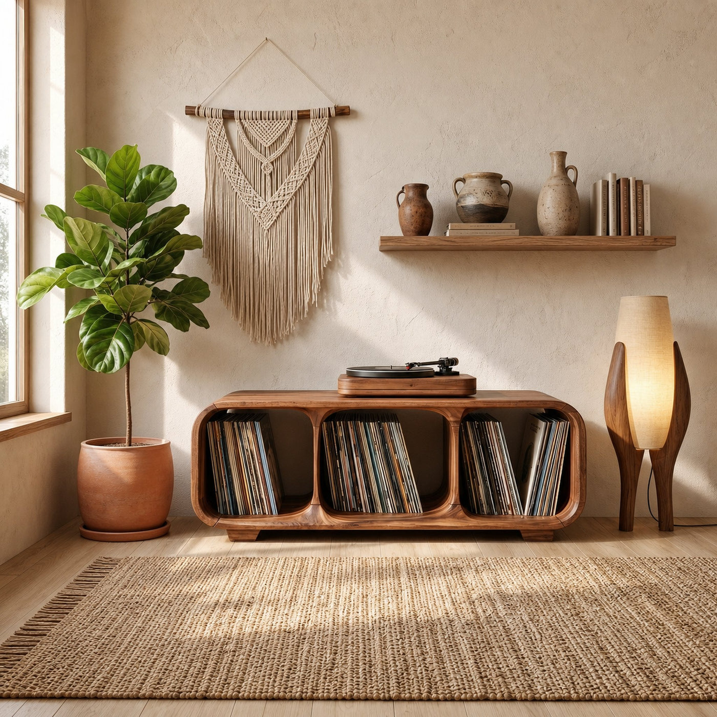 Mid Century Vinyl Record Cabinet For Living Room - product view 2