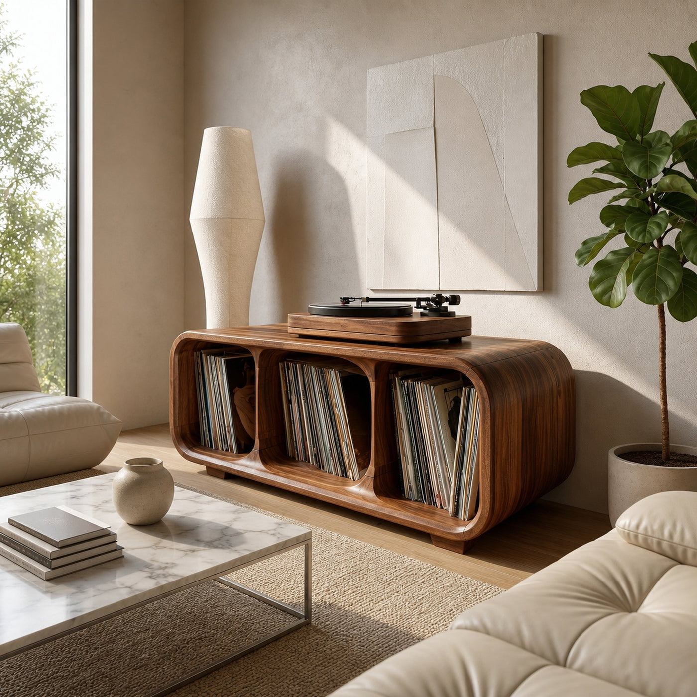 Mid Century Vinyl Record Cabinet For Living Room - product view 5